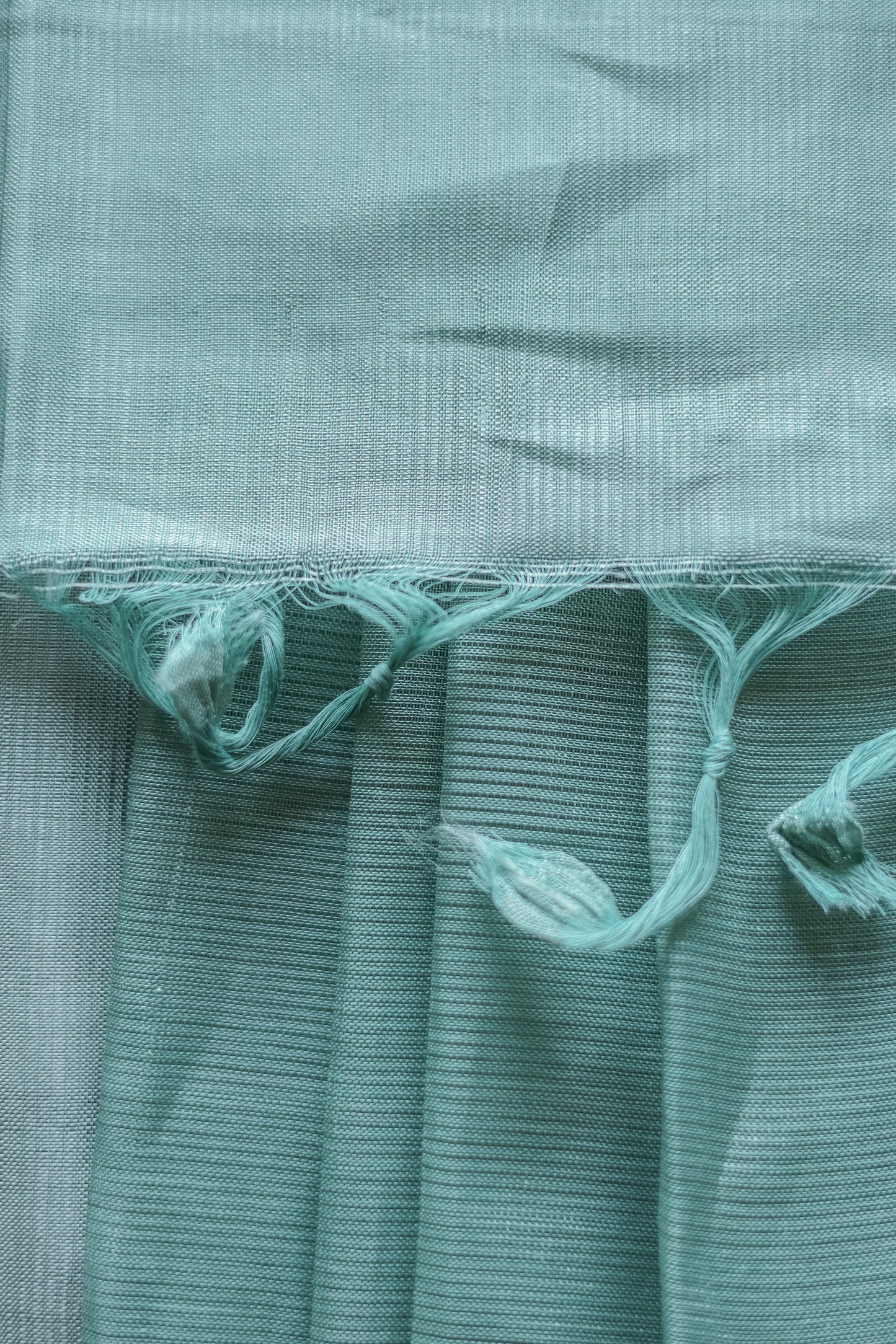 Dusty Green Plain Mangalagiri Silk Cotton Saree