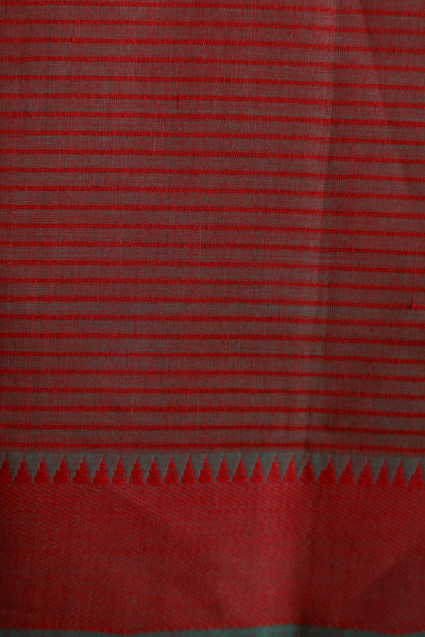 Blue and Red Border Mangalagiri Cotton Saree
