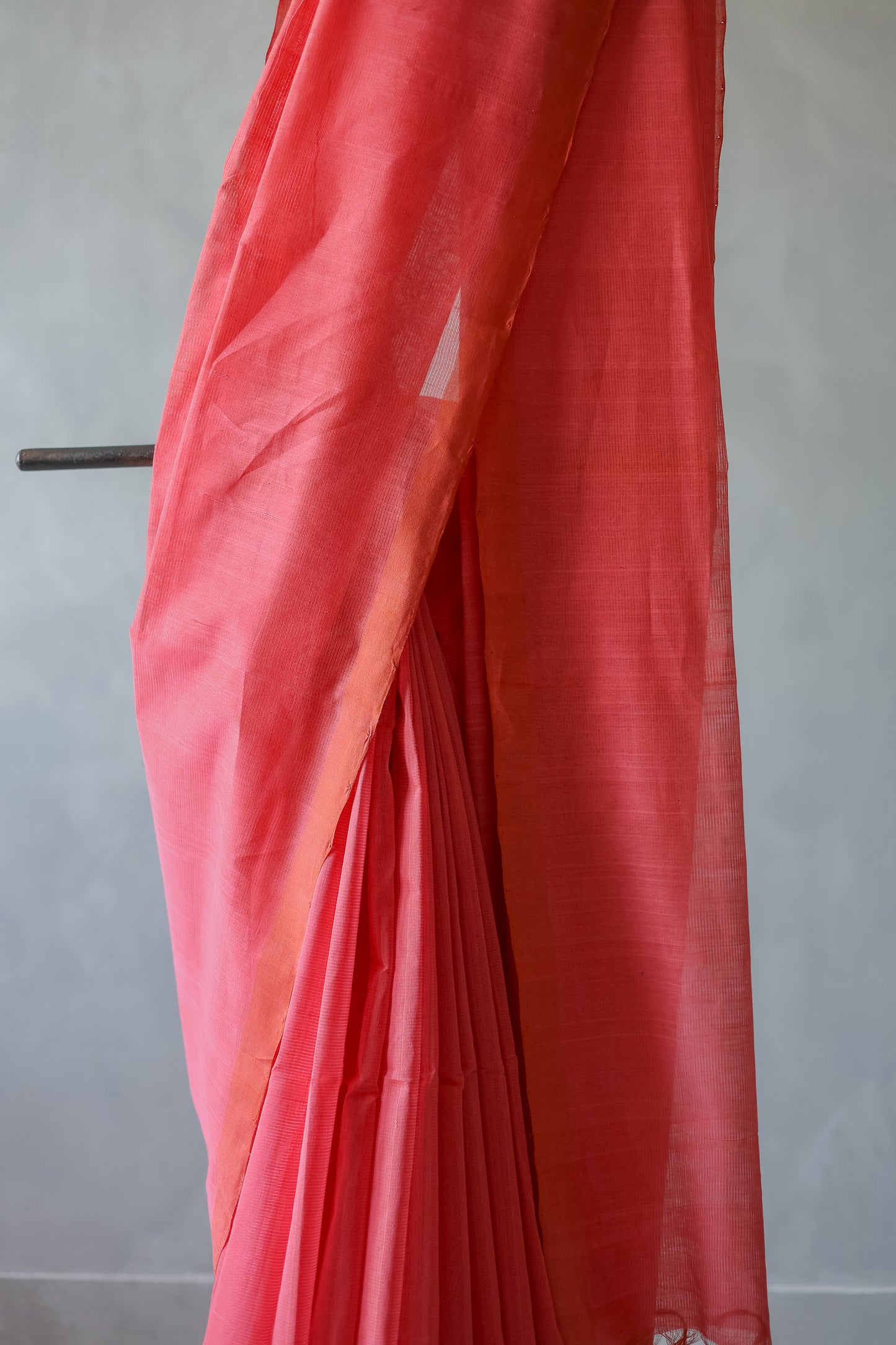 Pink Plain Mangalagiri Cotton Saree