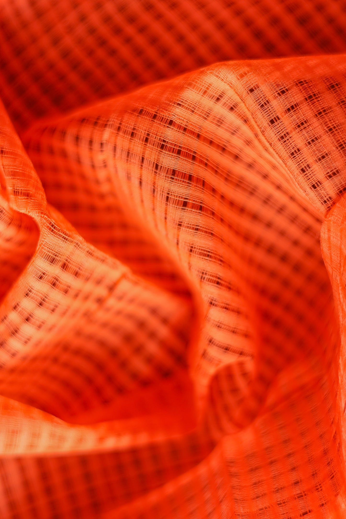 Orange and Grey Striped Pallu  Mangalagiri Cotton Saree