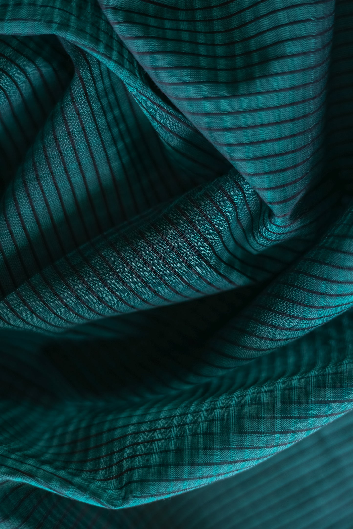 Green with Red Border Striped Pallu Mangalagiri Cotton Saree