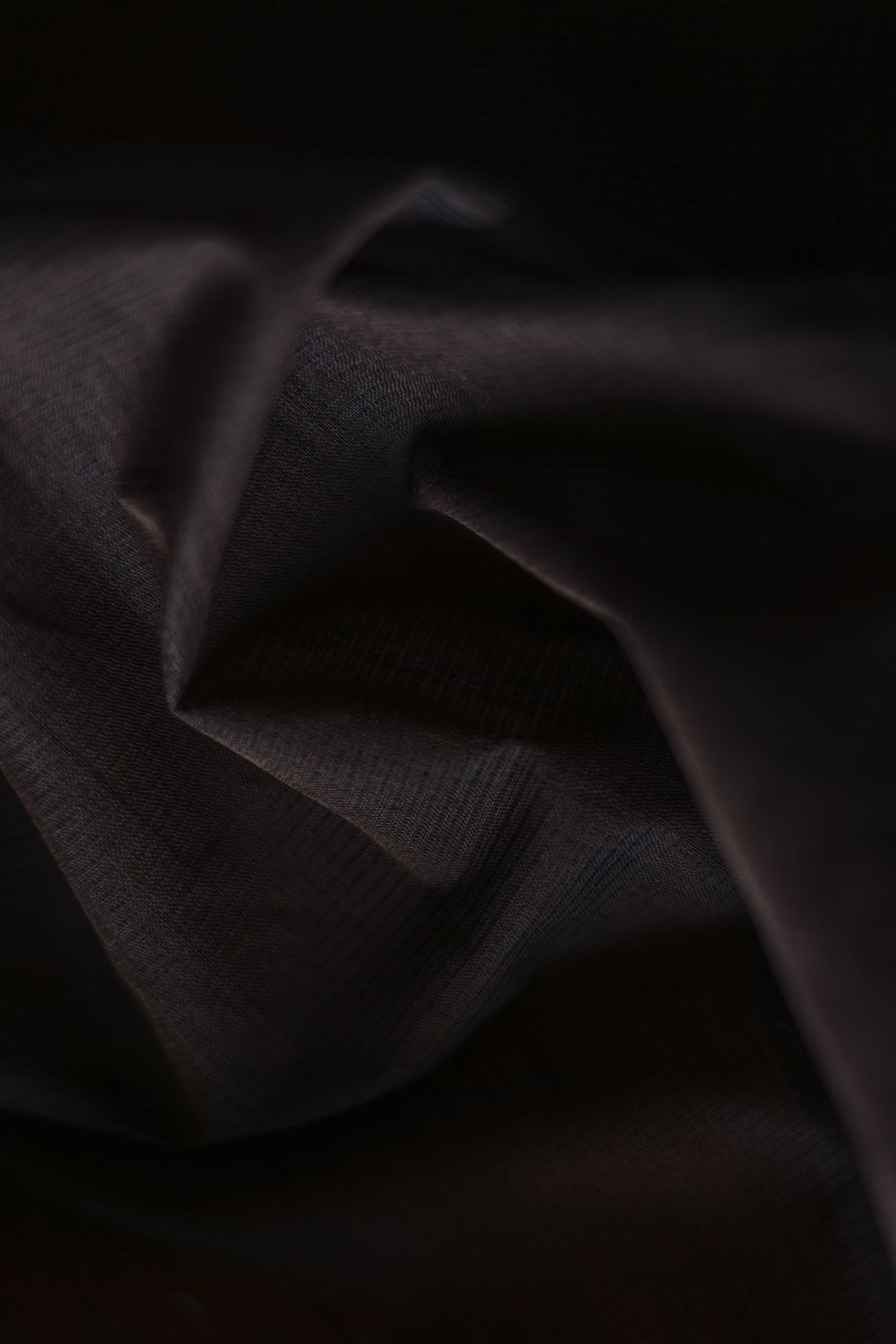 Dark Brown Plain Mangalagiri Cotton Saree