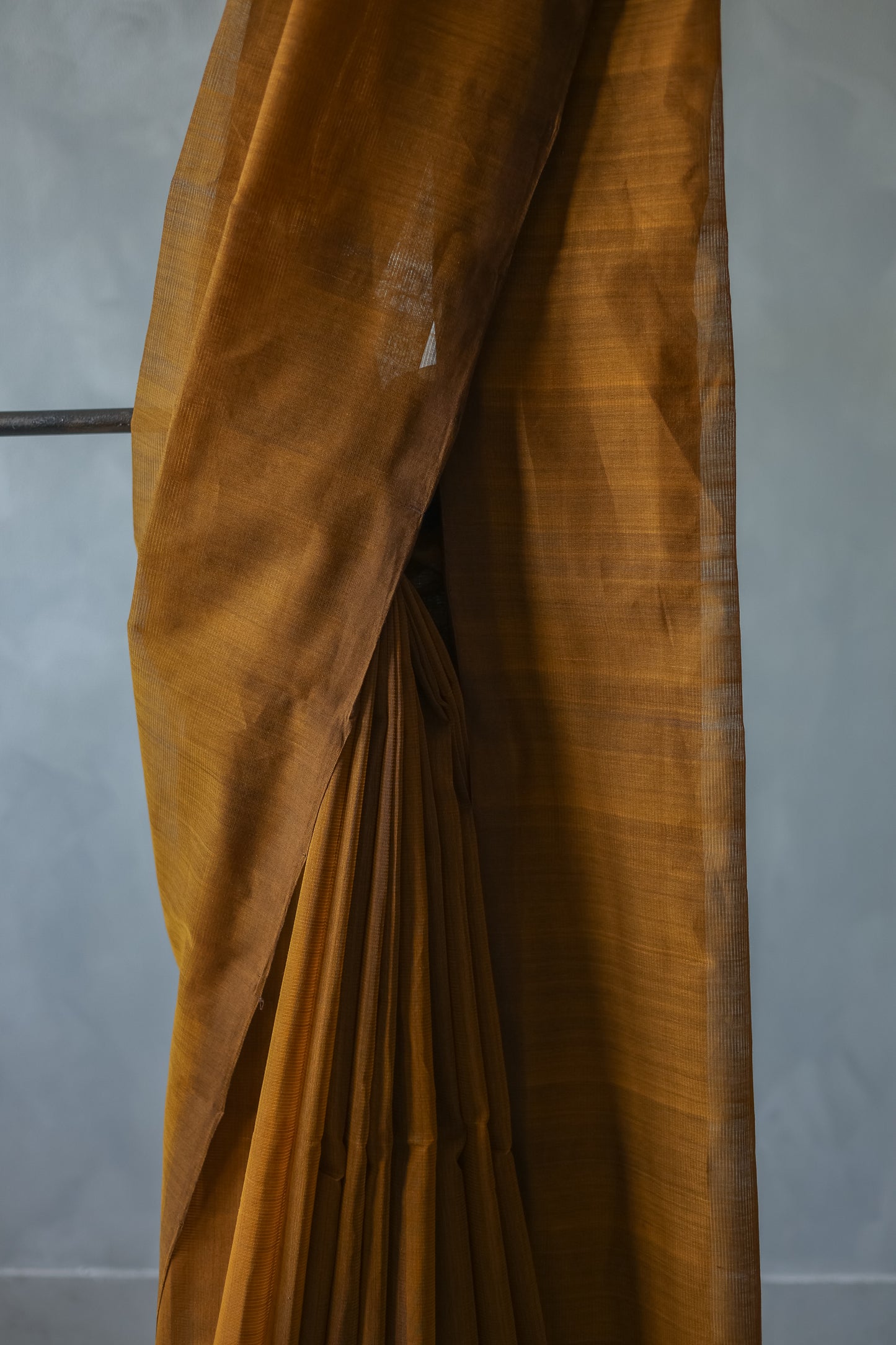 Mustard Plain Mangalagiri Cotton Saree