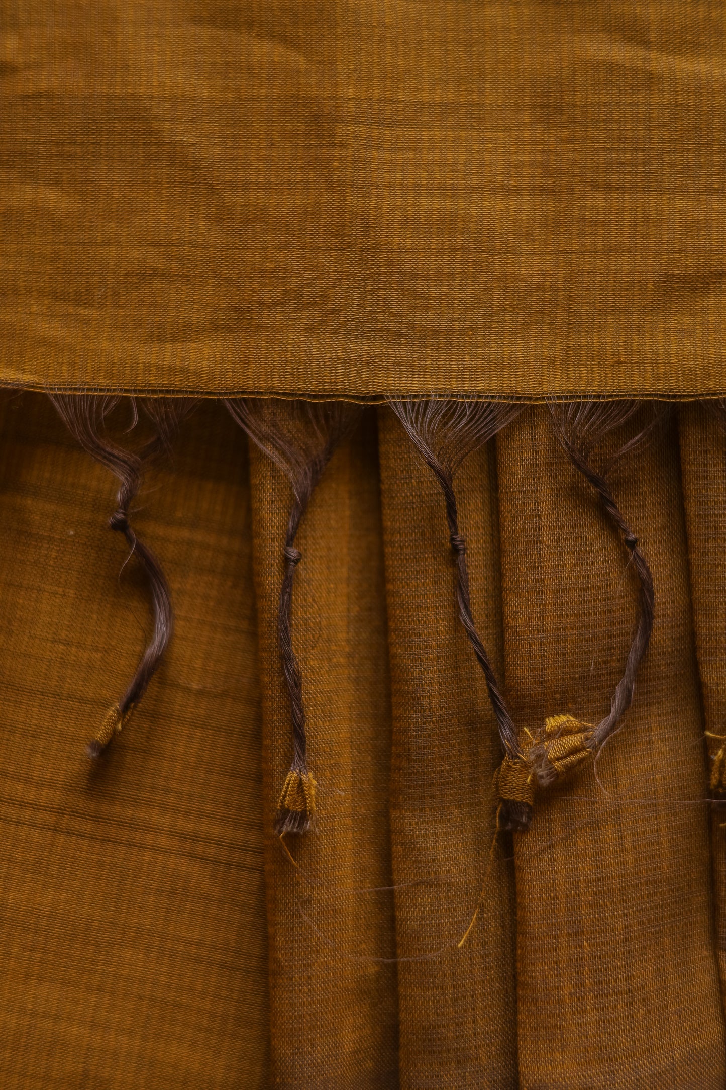 Mustard Plain Mangalagiri Cotton Saree
