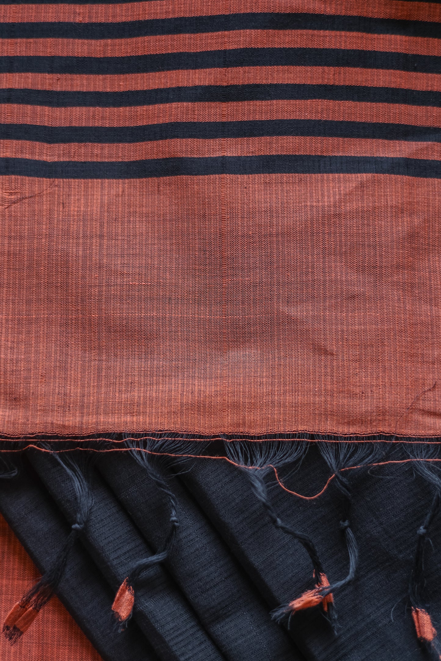 Black with Red Border Striped Pallu Mangalagiri Cotton Saree