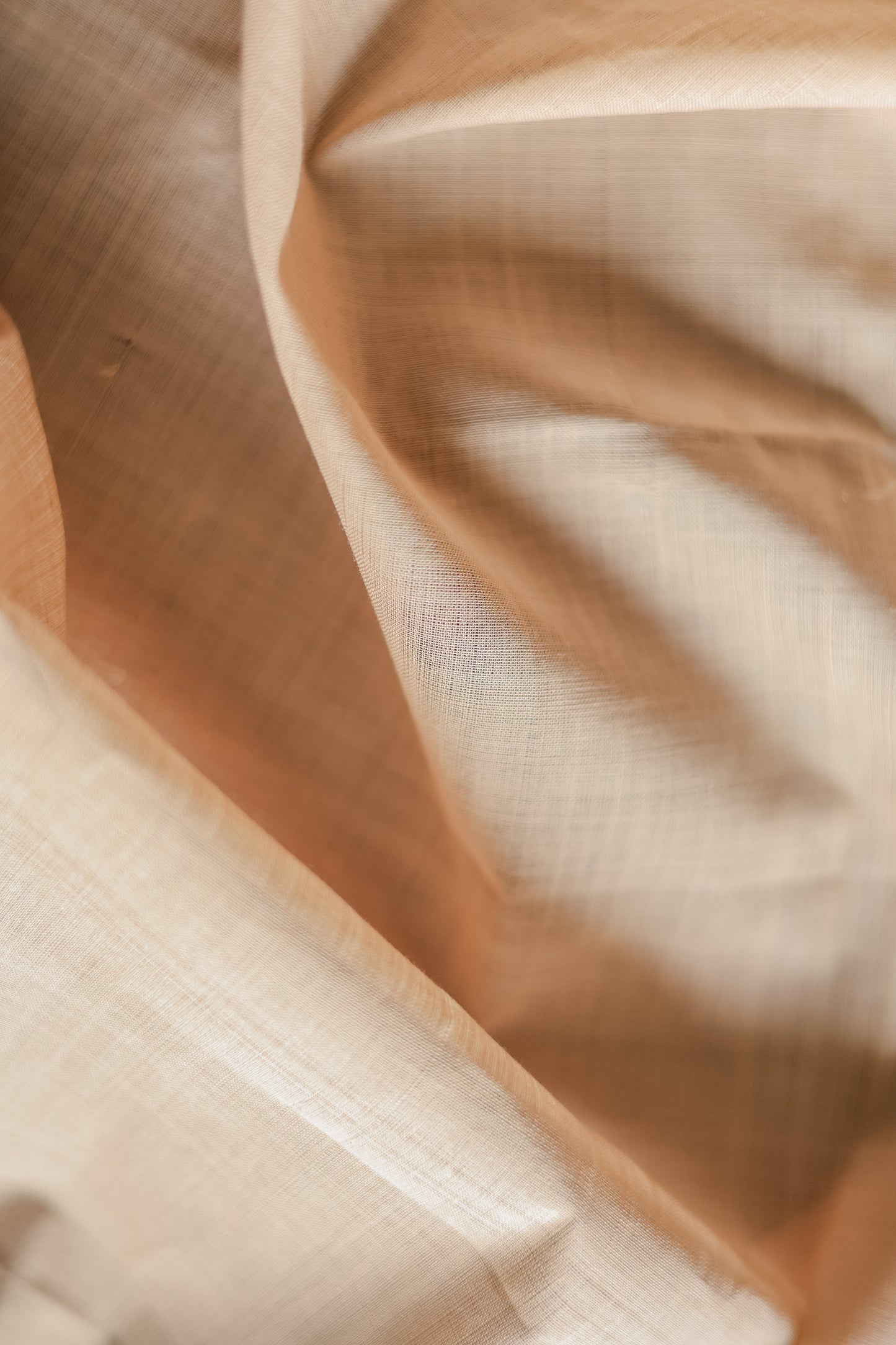 Light Brown and Pink Border Mangalagiri Silk Cotton Saree