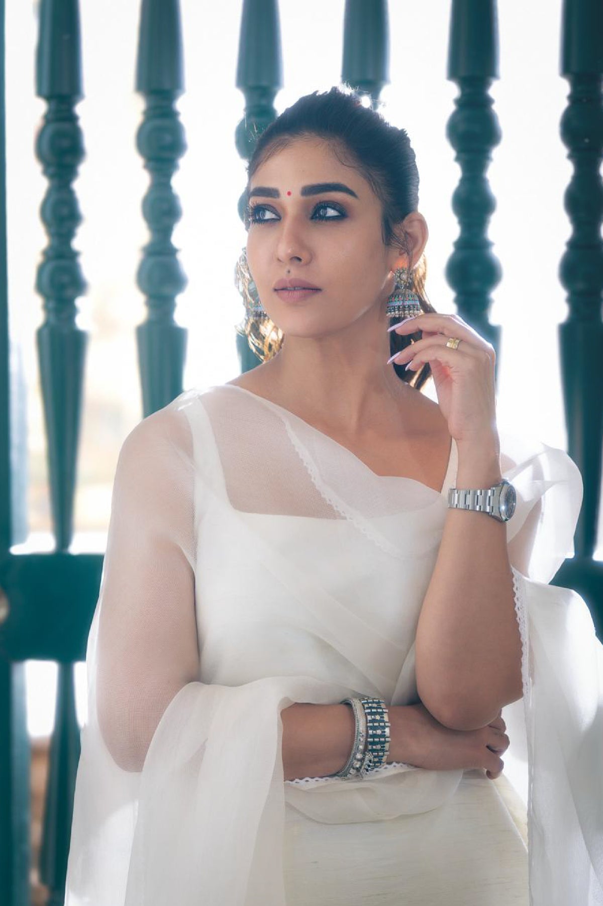 White Raw Silk and Leno Unstitched Salwar Suit Fabric