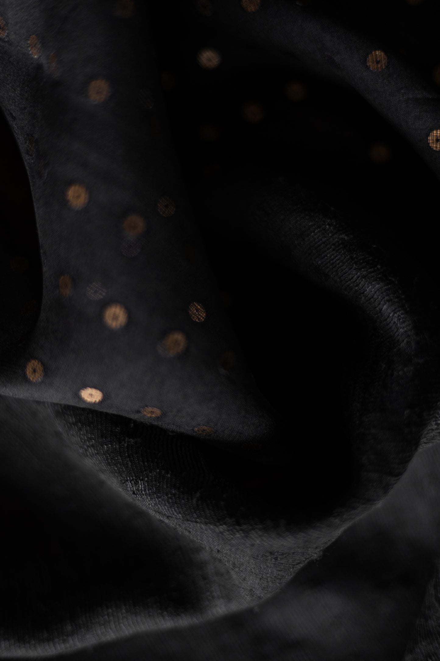 Black Organza Silk Tussar with Gold and Silver Sequence Saree