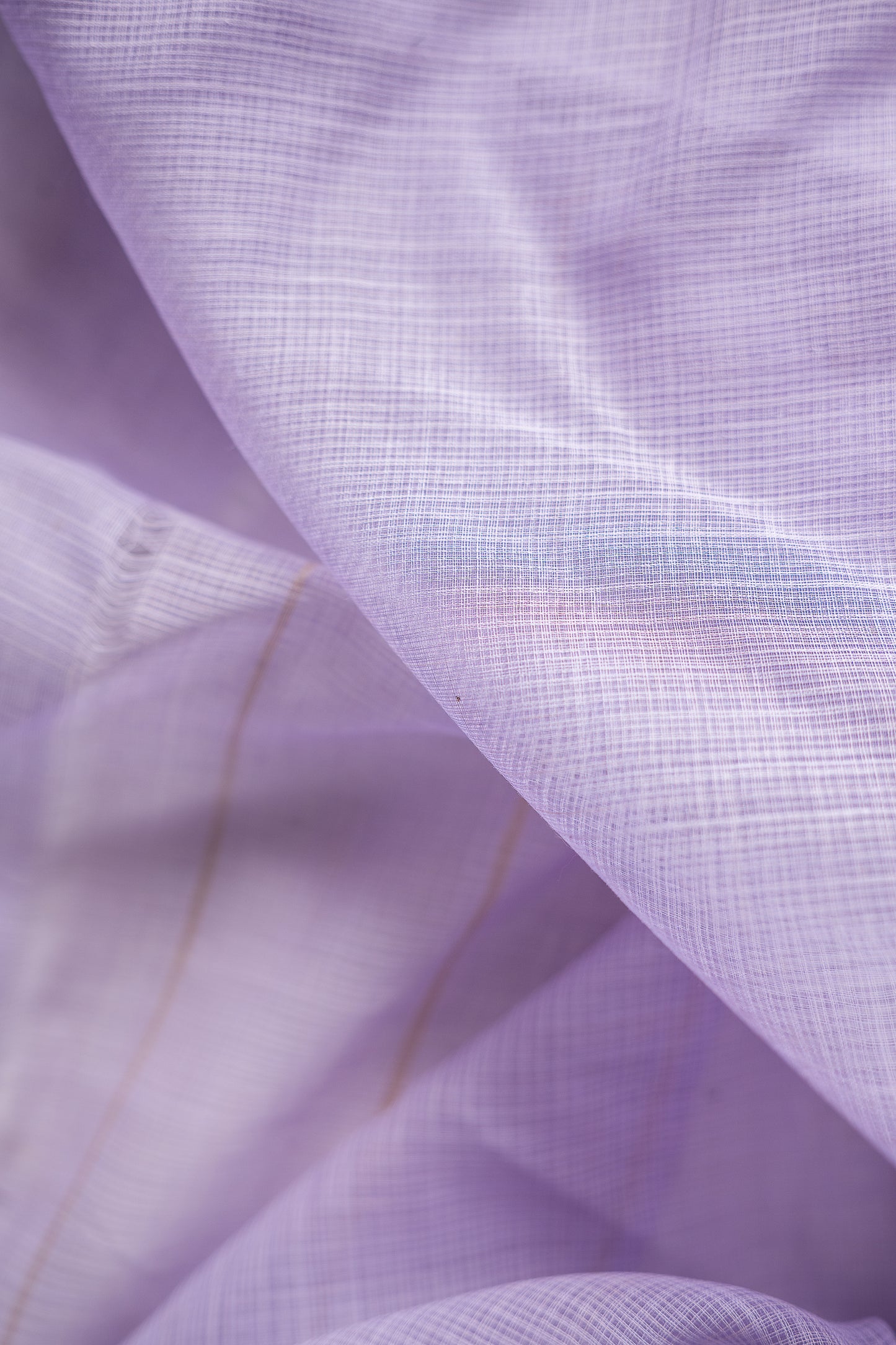 Lavender Kota Saree with Natural Thread Border