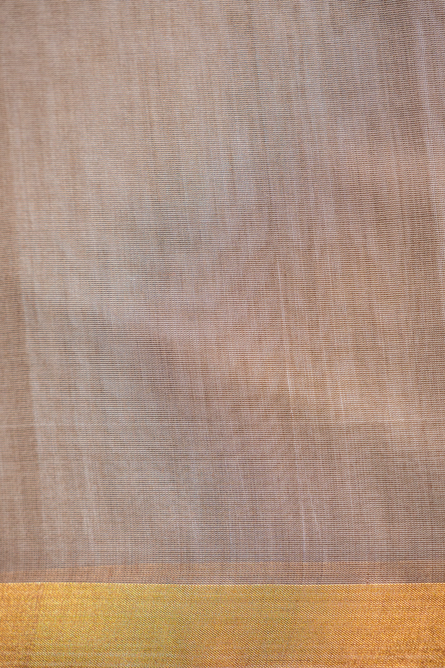 Beige Chanderi Silk Cotton Saree with Gold Zari Buttas