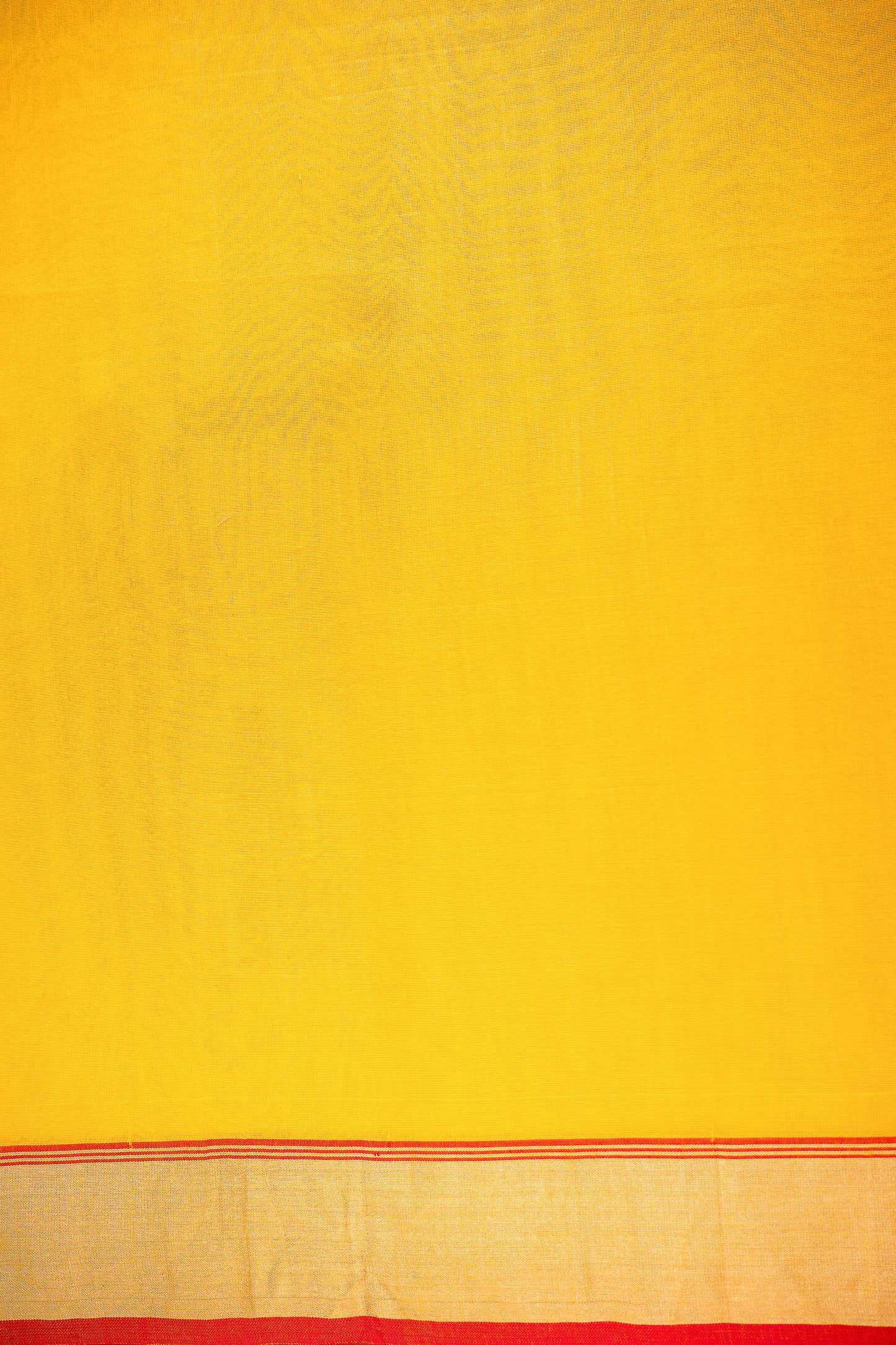 Bright Yellow Chanderi Silk by Cotton Saree