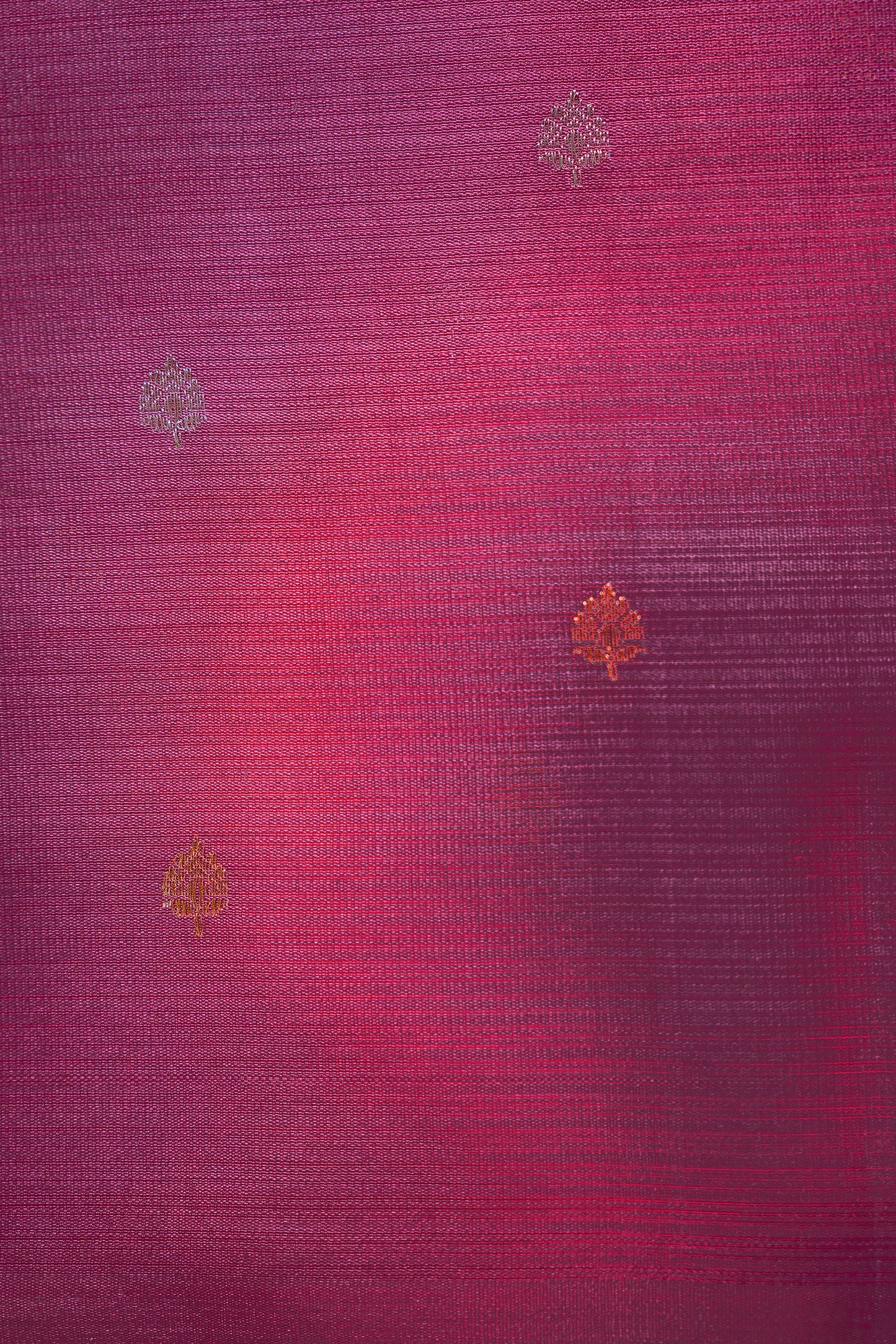 Raspberry Pink Banaras Organza Silk with a Subtle Micro Checks (Kota) Saree