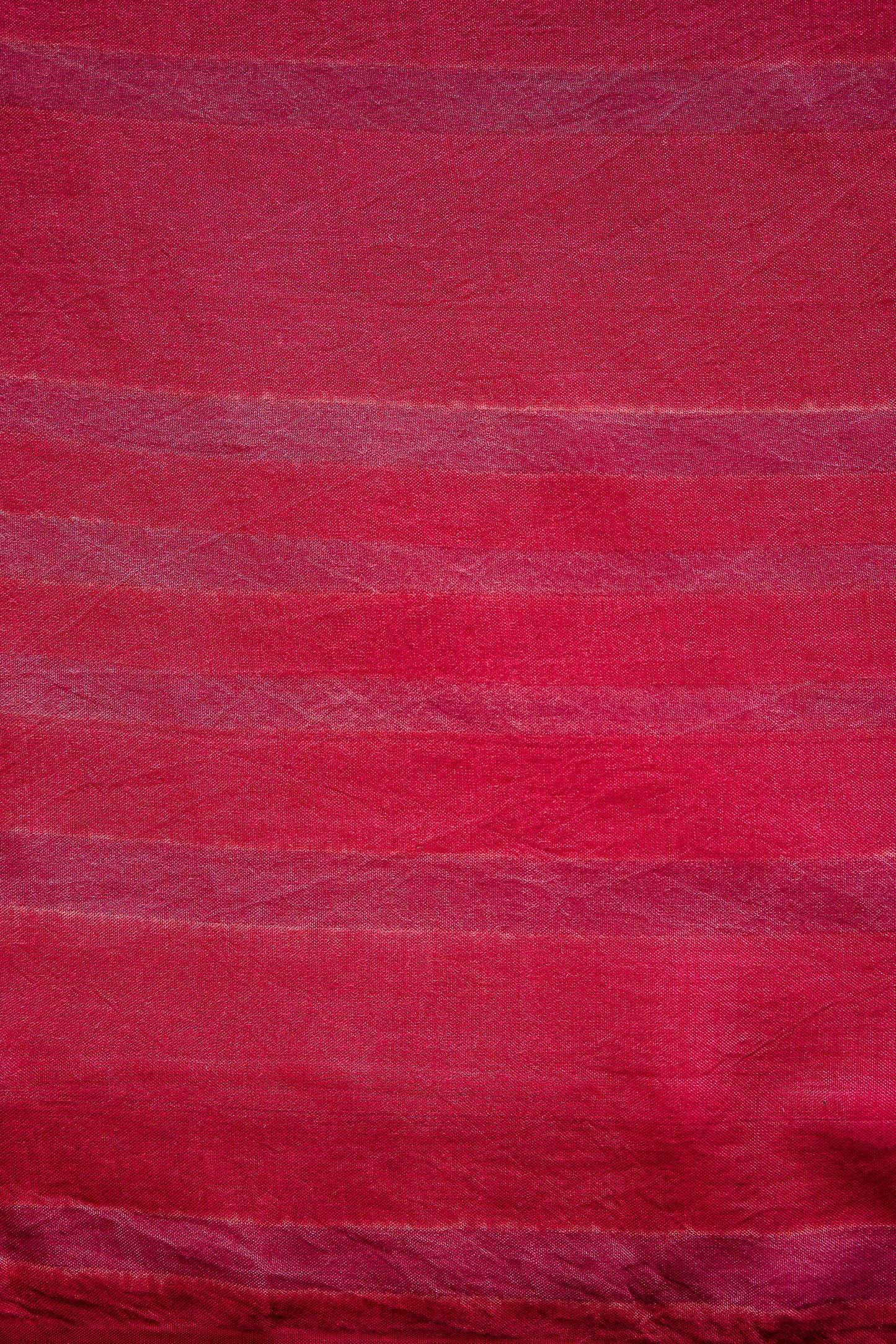 Ruby Red Organza Saree with Woven Stripes