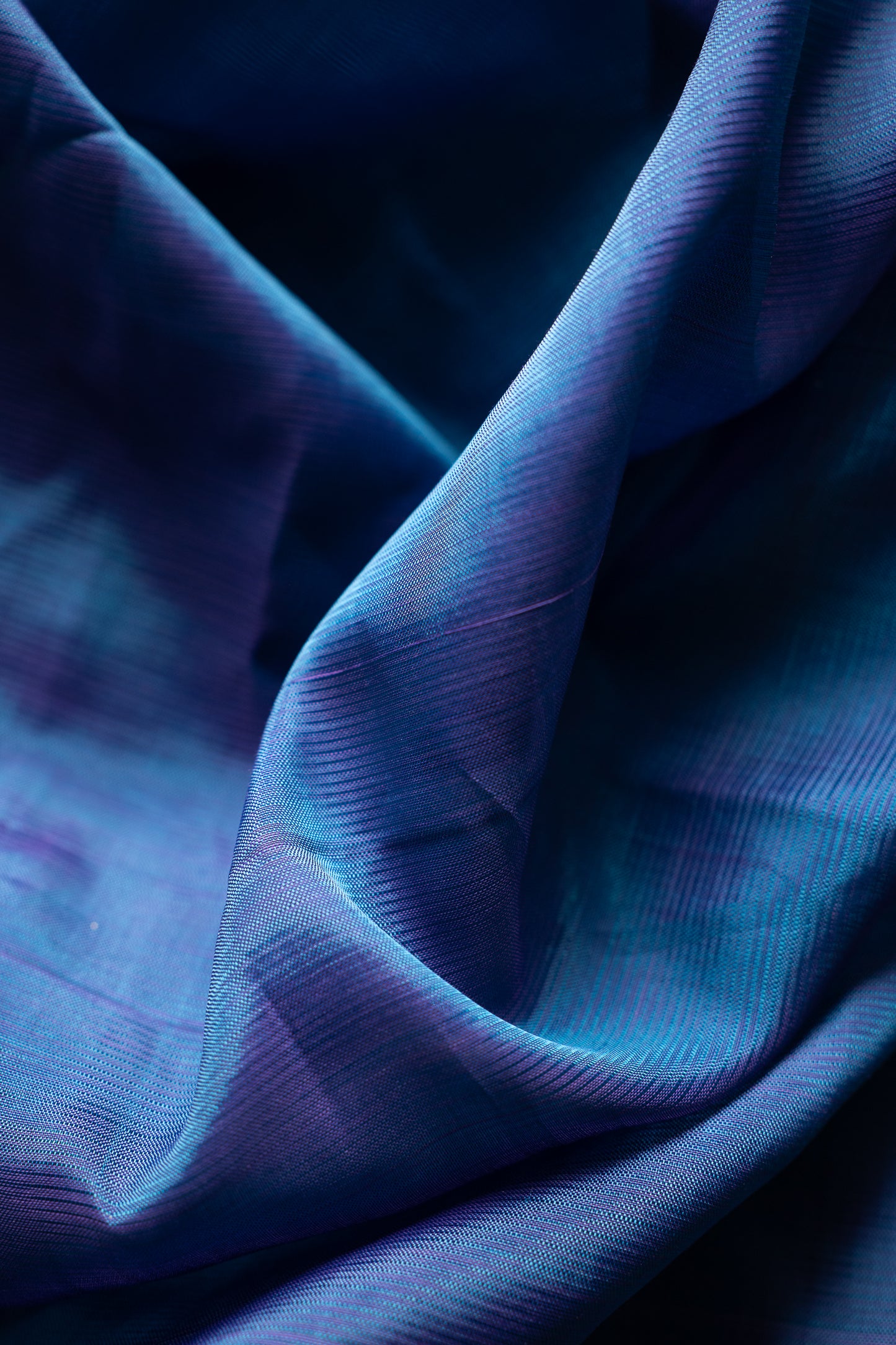 Blue Plain Mangalagiri Silk Cotton with Zari Border Saree