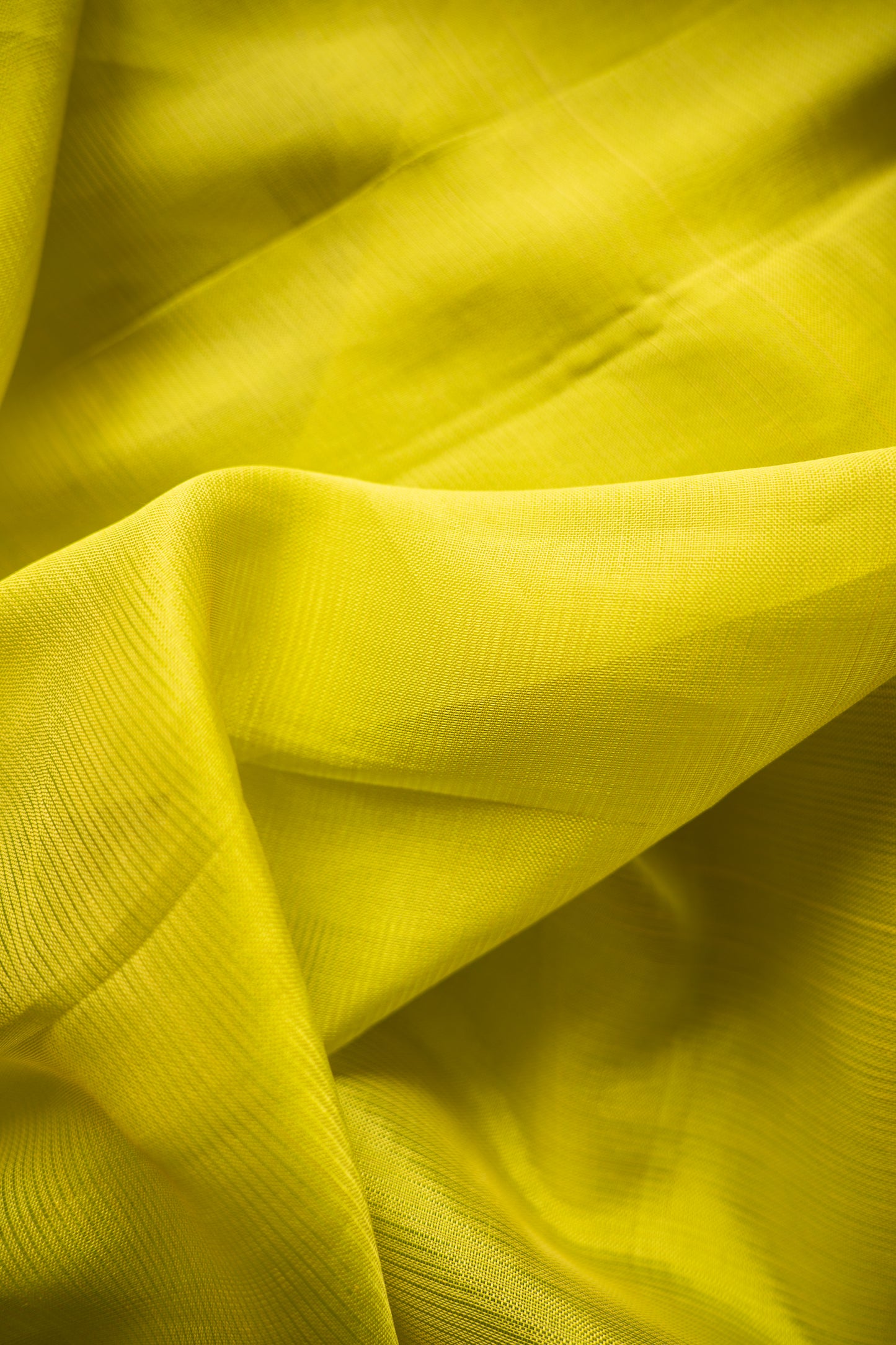 Lemon Mangalgiri Silk Cotton Saree with Silver Zari Striped Pallu and Border