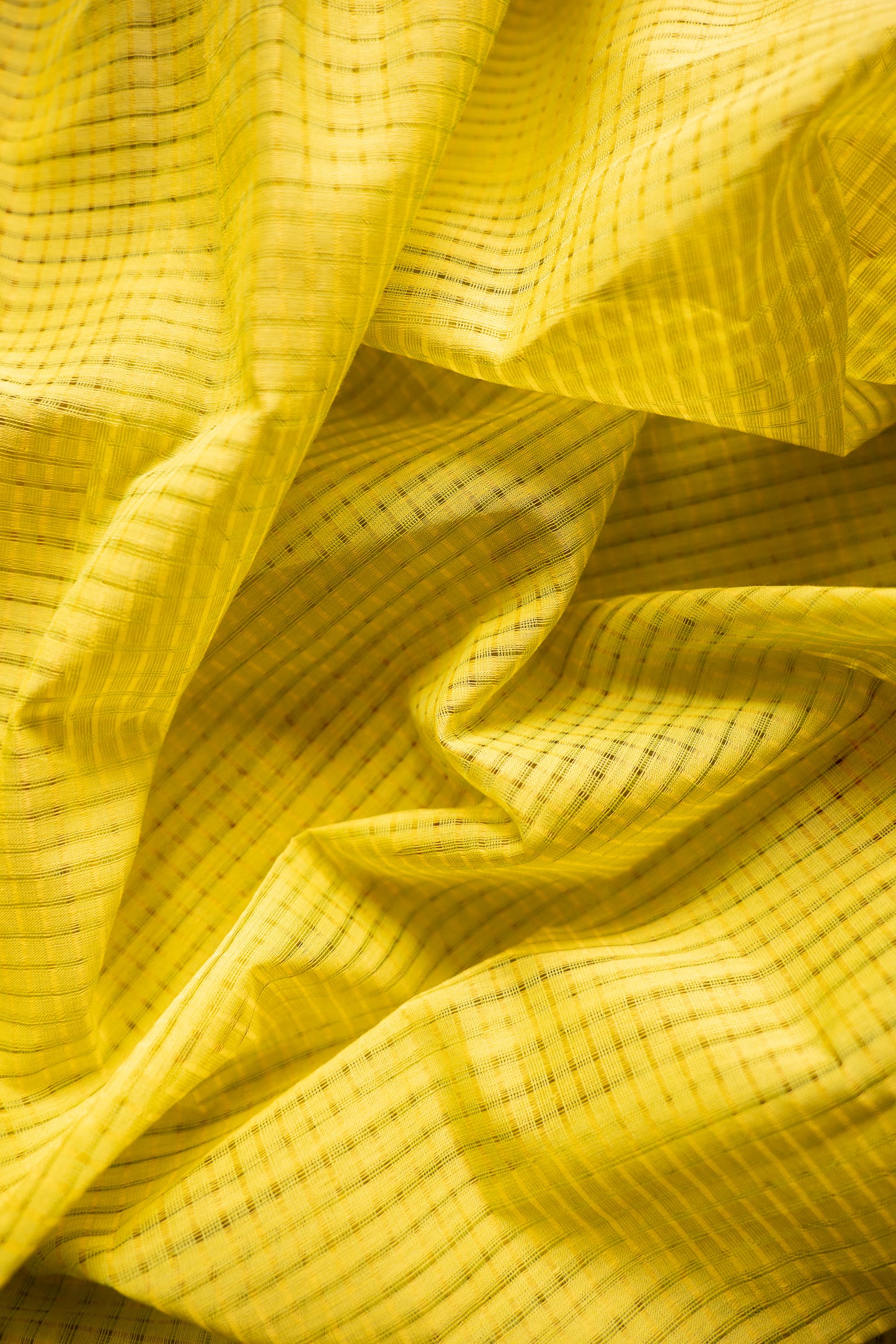 Yellow Plain Mangalagiri Cotton with Red Border Saree