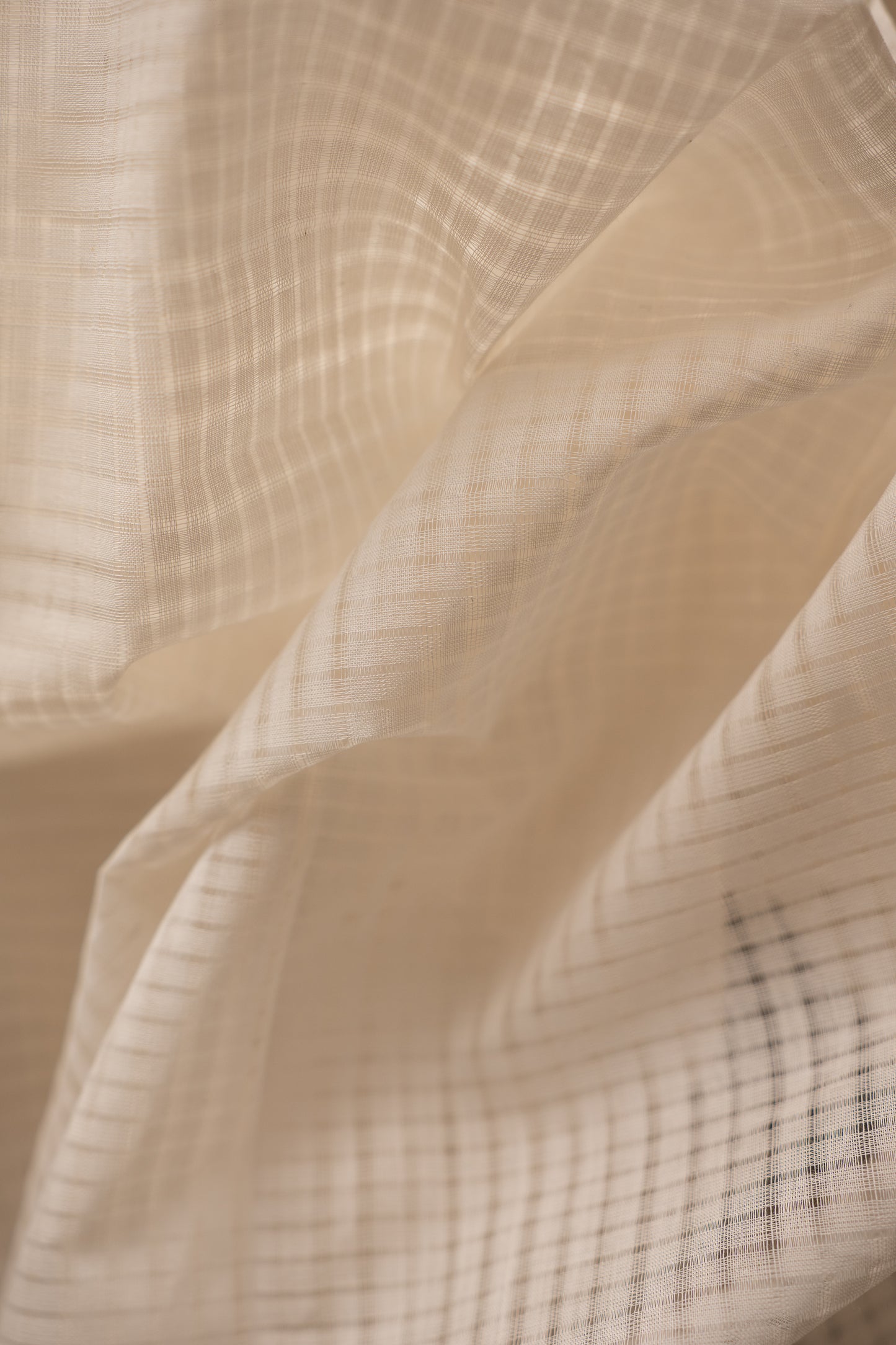 Off White Plain Mangalagiri Cotton with Black Border Saree
