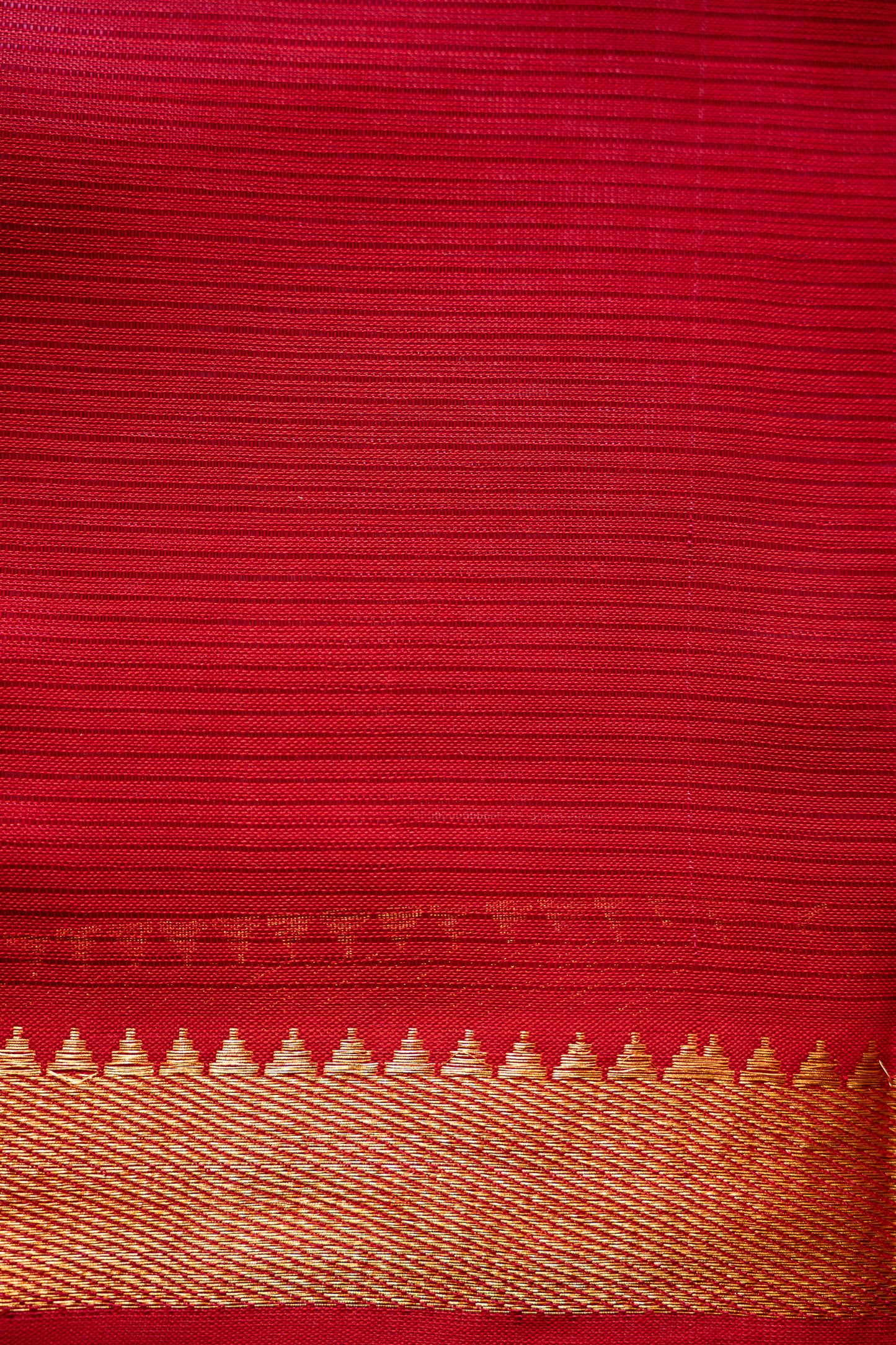 Reddish Pink Plain Mangalagiri Silk Cotton with Zari Border Saree
