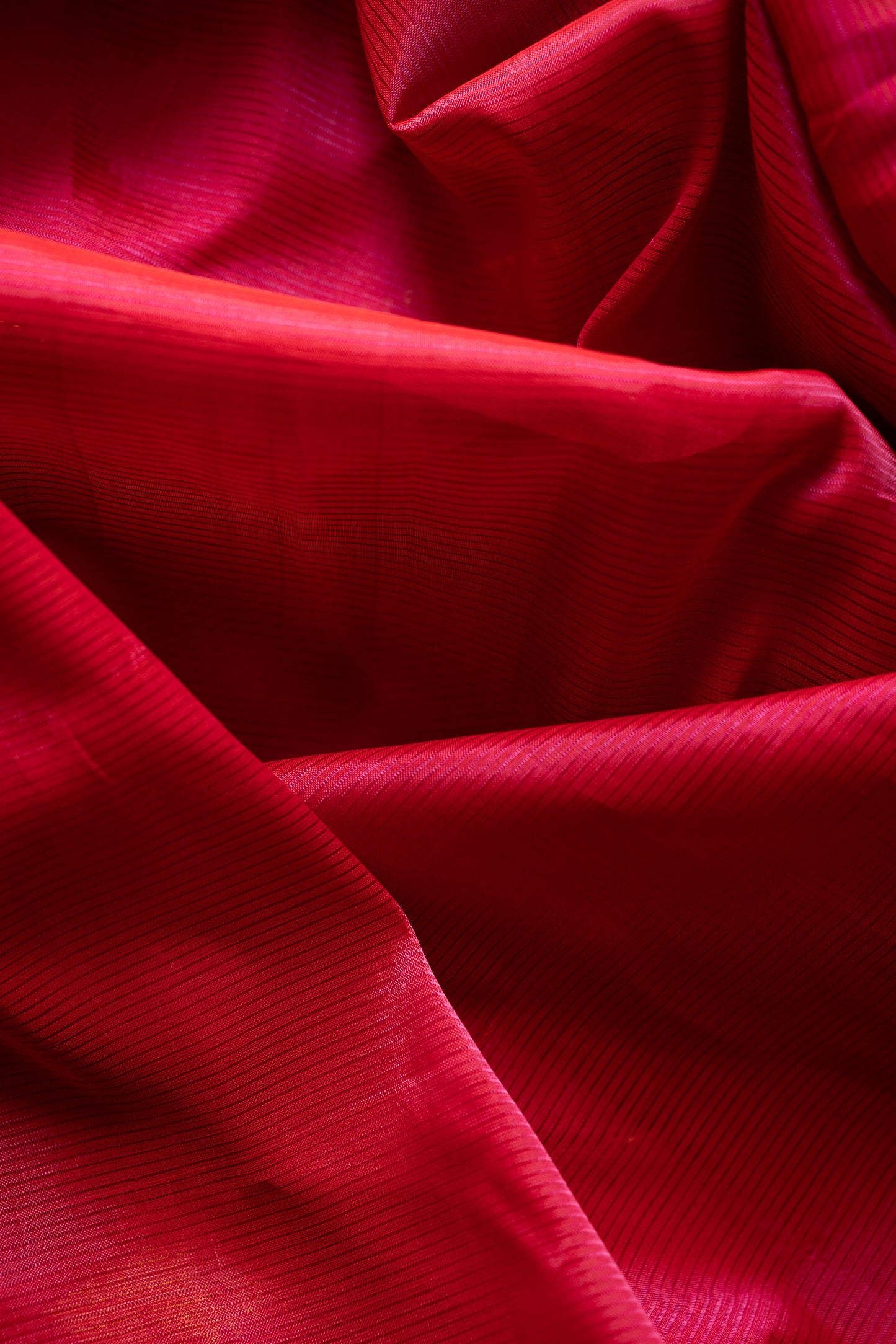 Reddish Pink Plain Mangalagiri Silk Cotton with Zari Border Saree