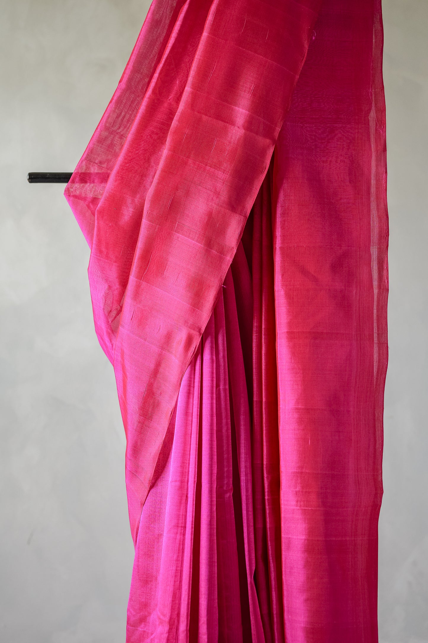 Pink Plain Mangalagiri Silk Cotton Saree