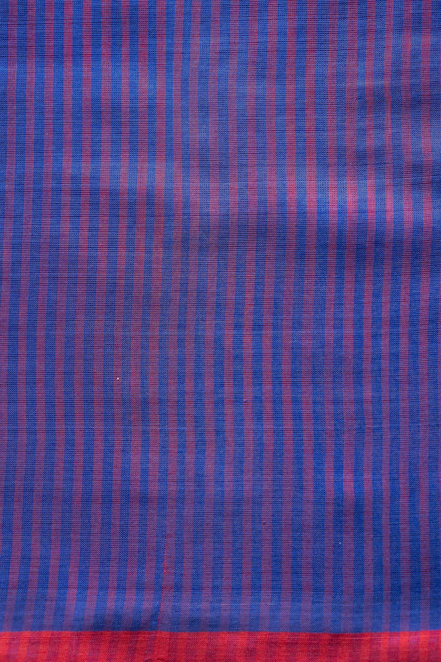 Royal Blue Plain Mangalagiri Cotton With Red Border Saree