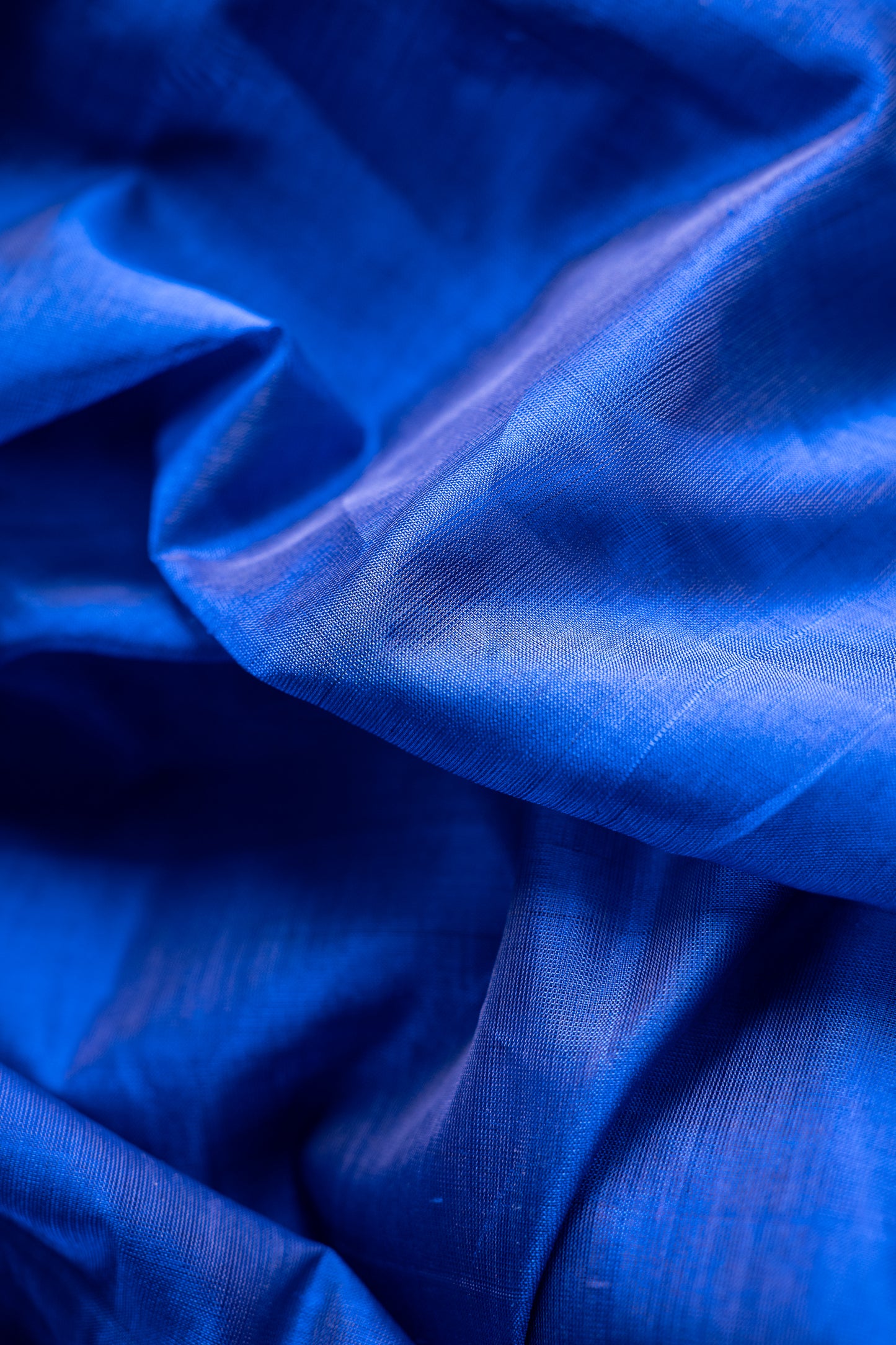 Royal Blue Plain Mangalagiri Cotton With Red Border Saree