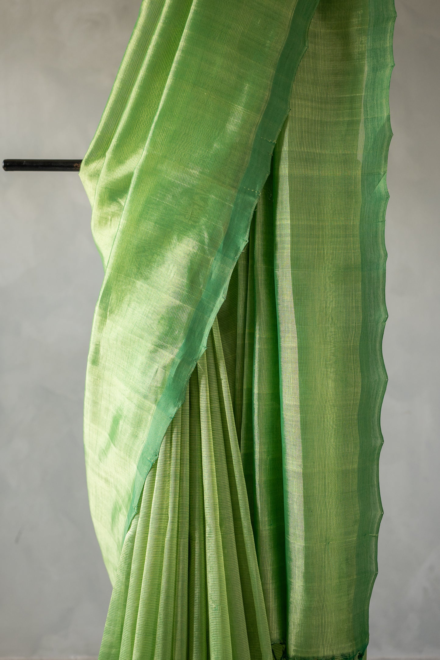 Light Green Plain Mangalagiri Silk Cotton Saree