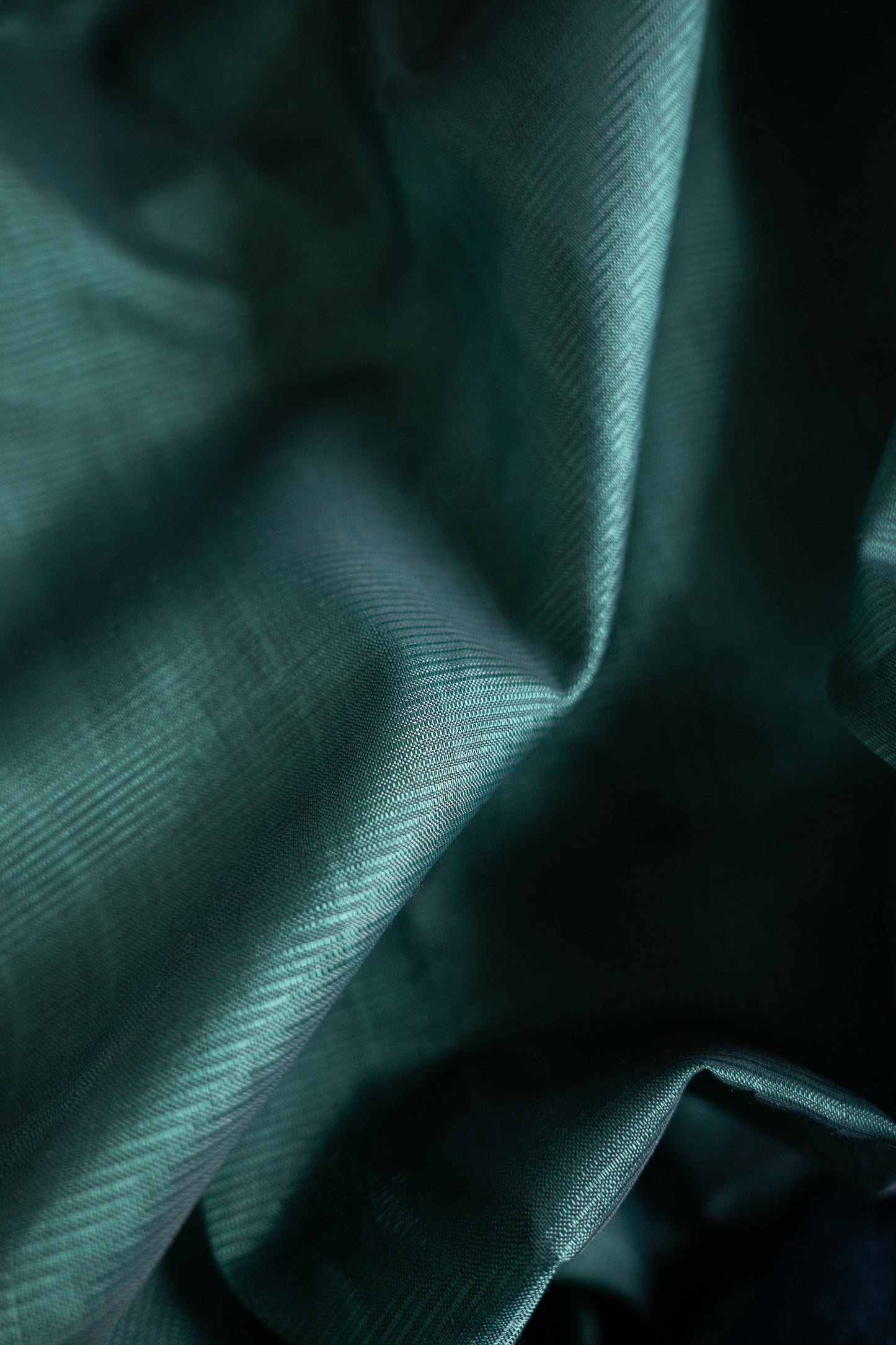 Dark Green Plain Mangalagiri Silk Cotton Saree