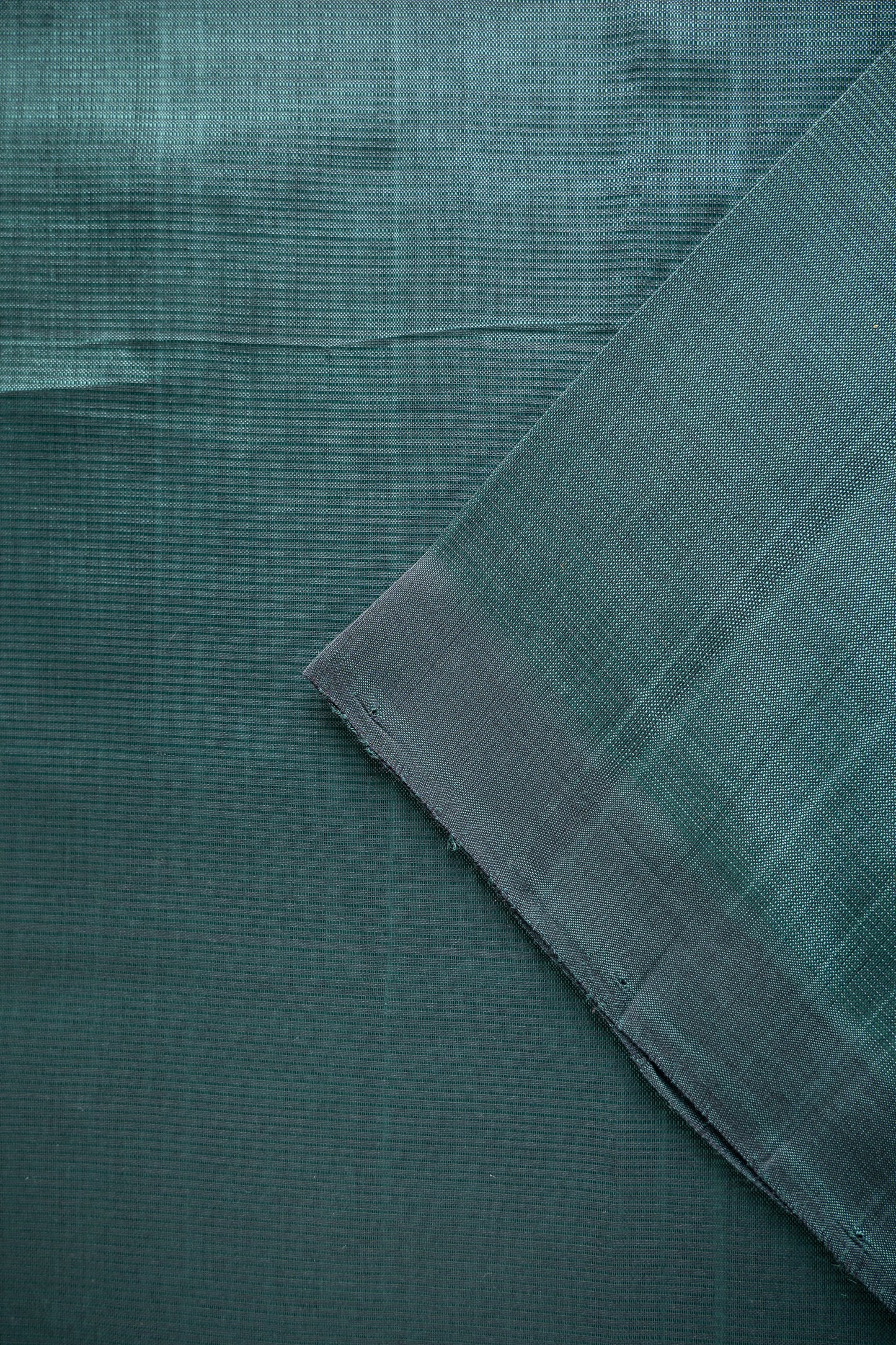 Dark Green Plain Mangalagiri Silk Cotton Saree