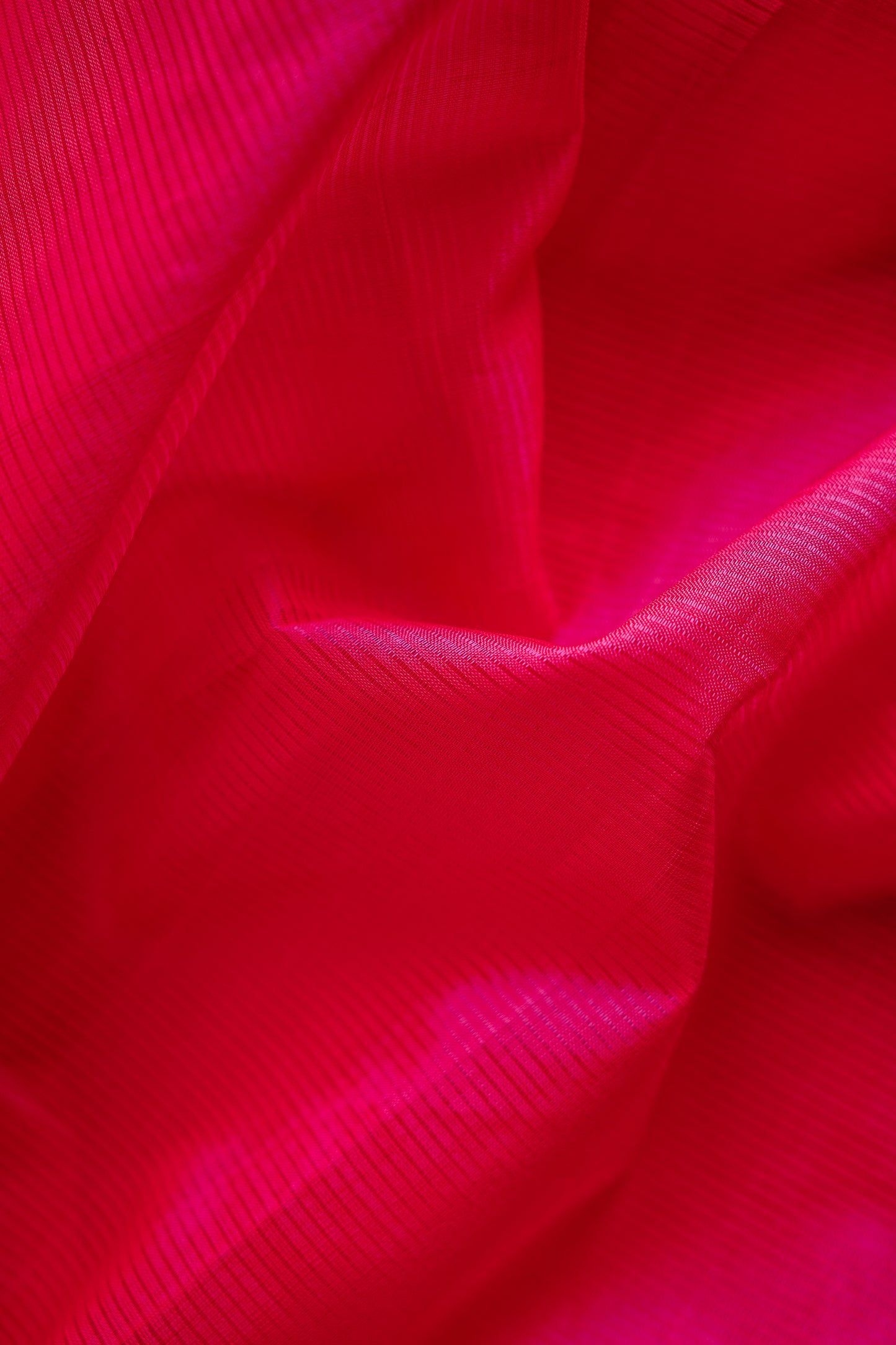 Hot Pink Plain Mangalagiri Silk Cotton Saree