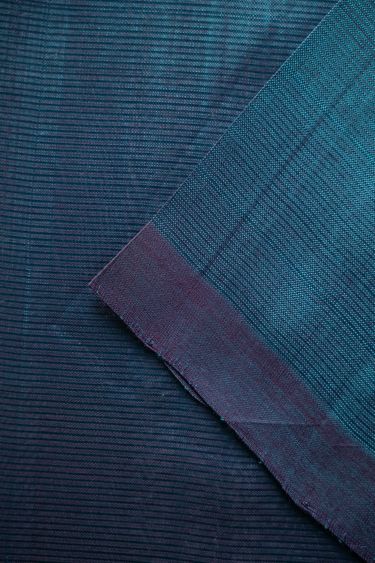 Teal Blue Plain Mangalagiri Silk Cotton With Purple Border Saree