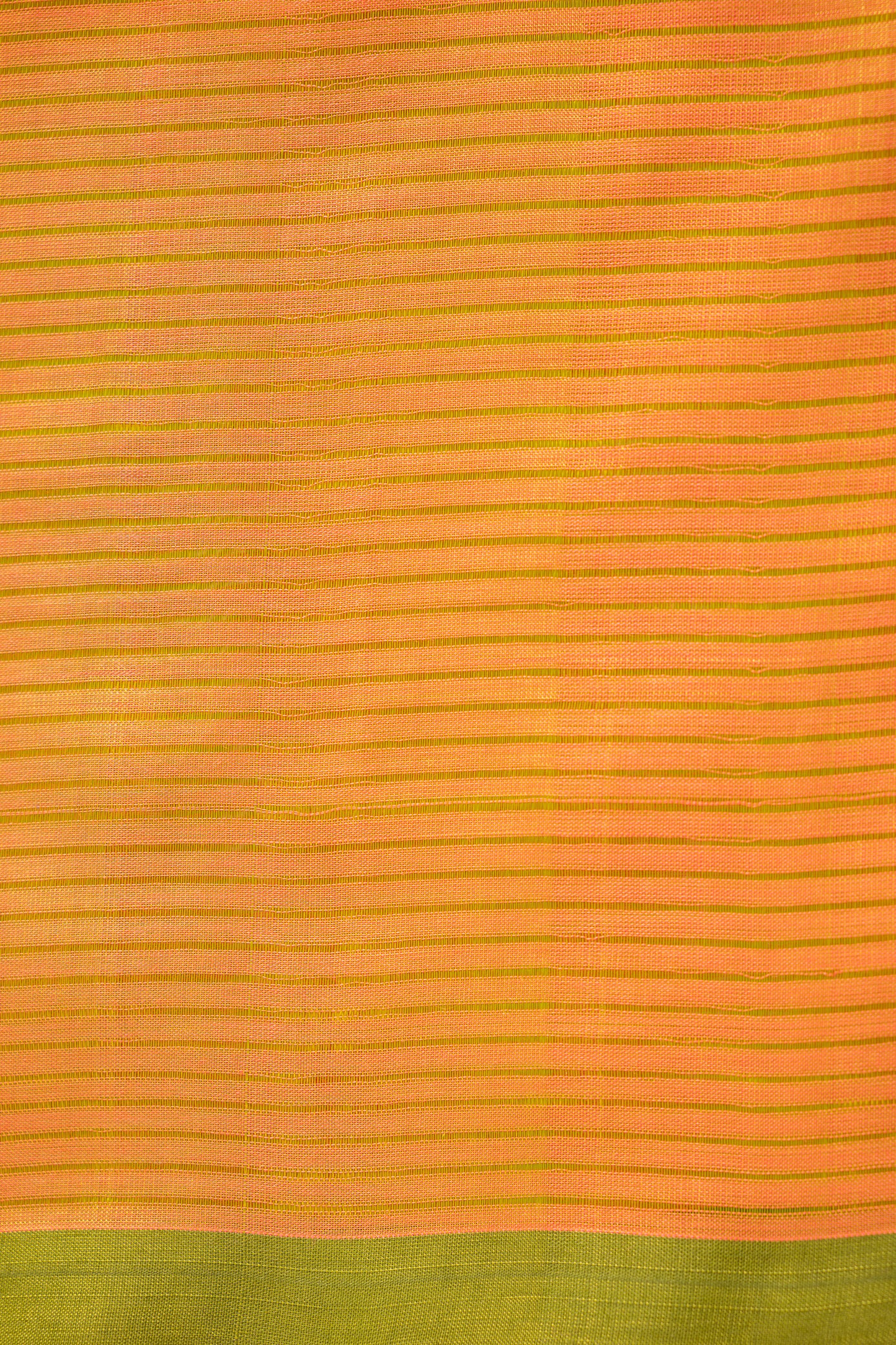 Peach Pink Micro Check Mangalagiri Cotton with Olive Green Border Saree