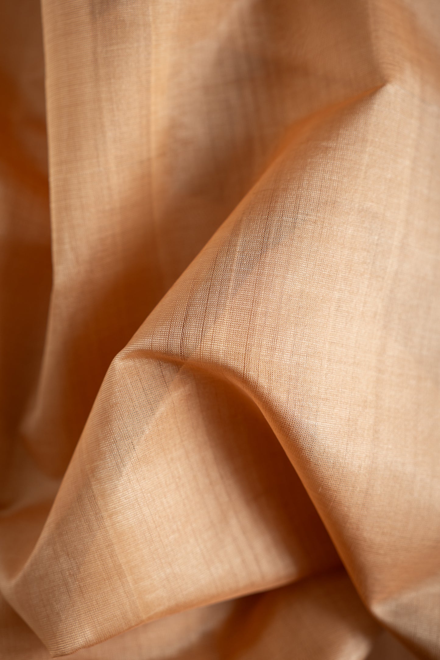 Beige Plain Mangalagiri Silk Cotton with Temple Border Saree