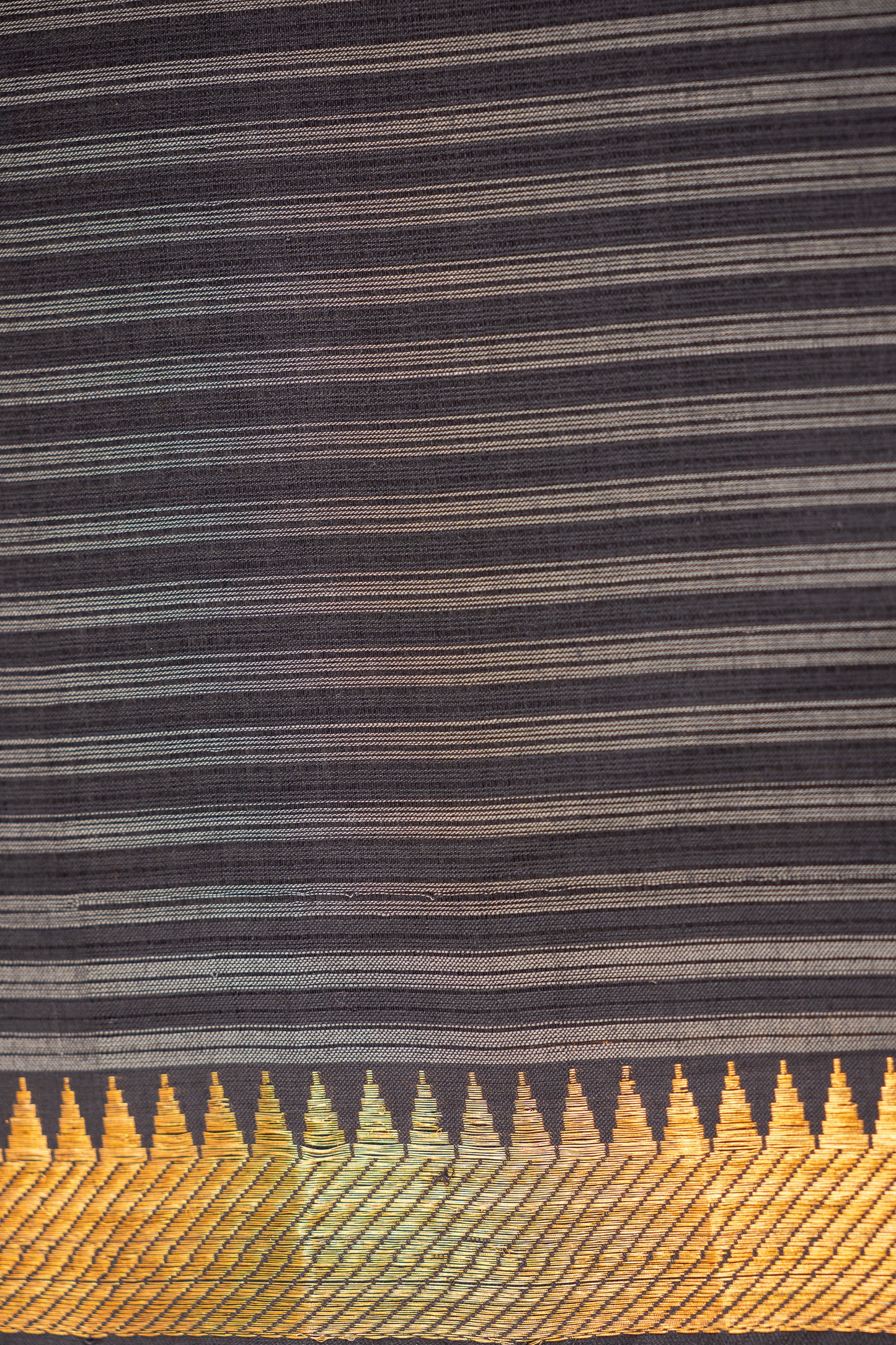 Black and White Check Mangalagiri Cotton with Zari Border Saree