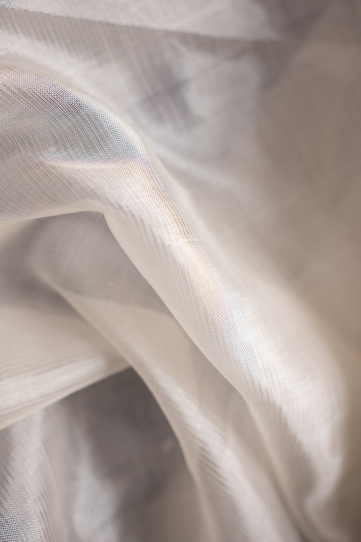 Off White Plain Mangalagiri Silk Cotton with Violet Border Saree