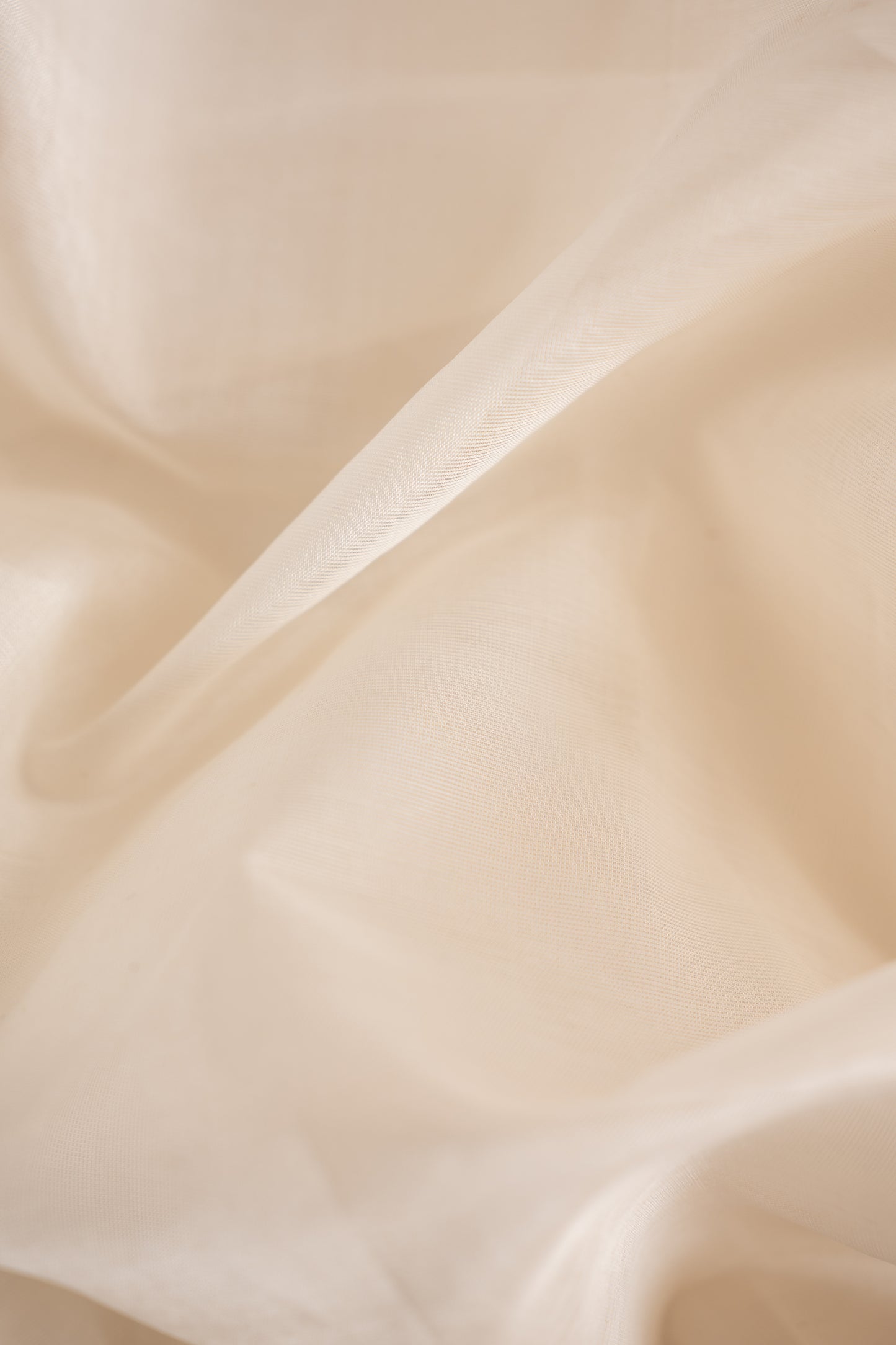 Off White Plain Silk Cotton with Zari Border Saree