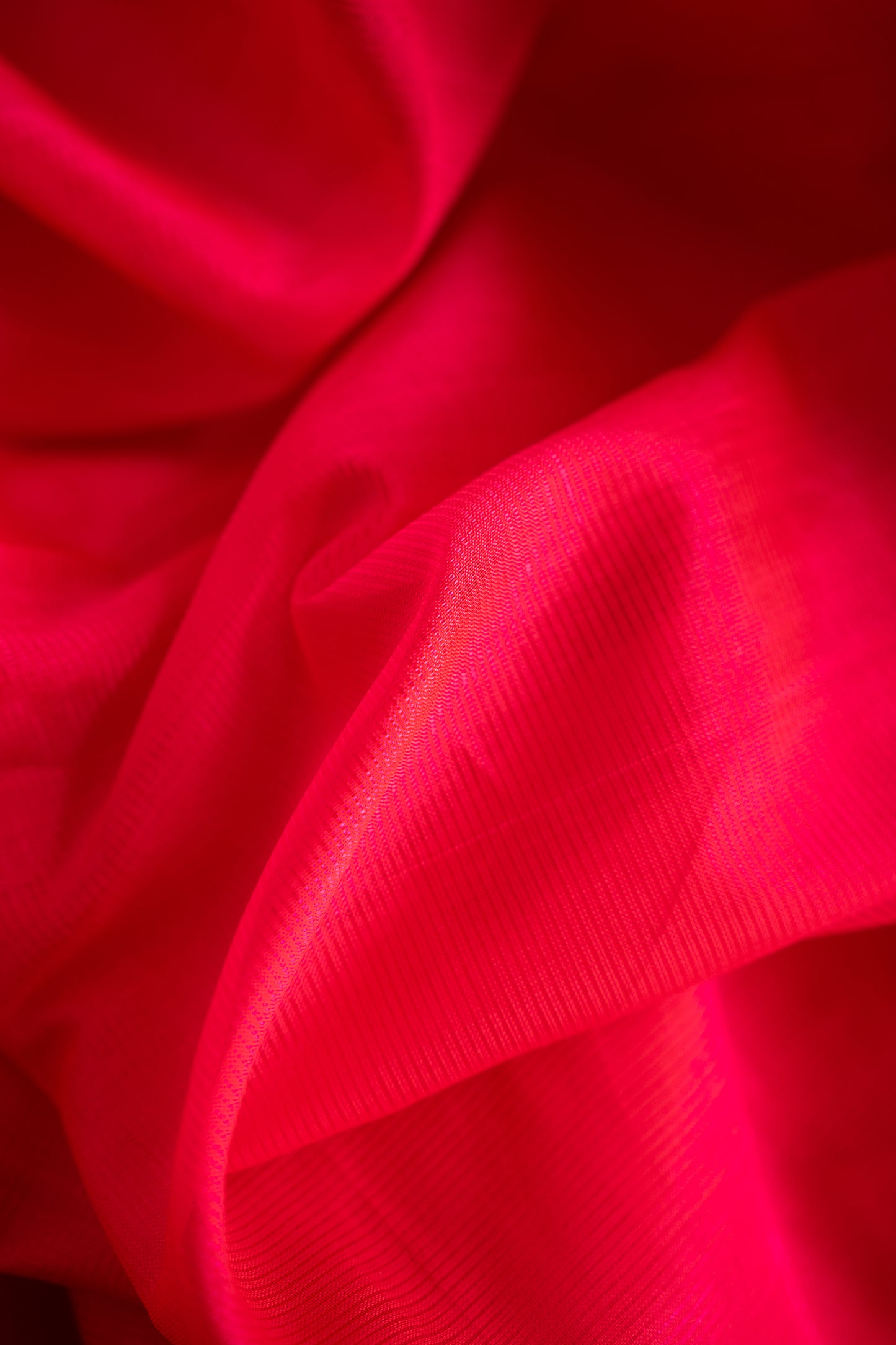 Hot Pink Plain Mangalagiri Silk Cotton Saree