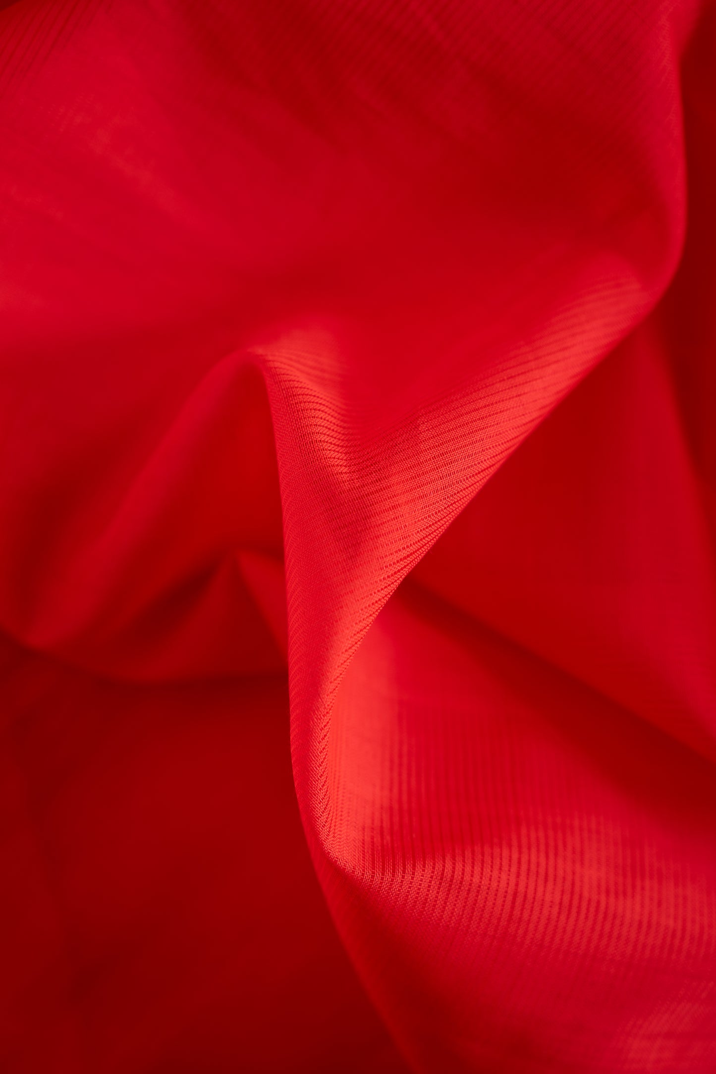 Red Plain Mangalagiri Silk Cotton Saree