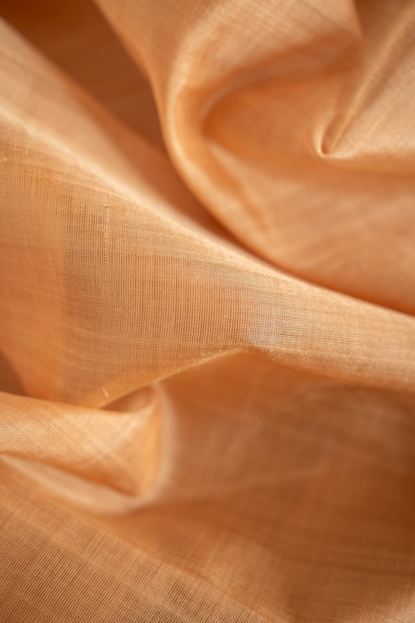 Beige Plain Tussar Silk Cotton Saree