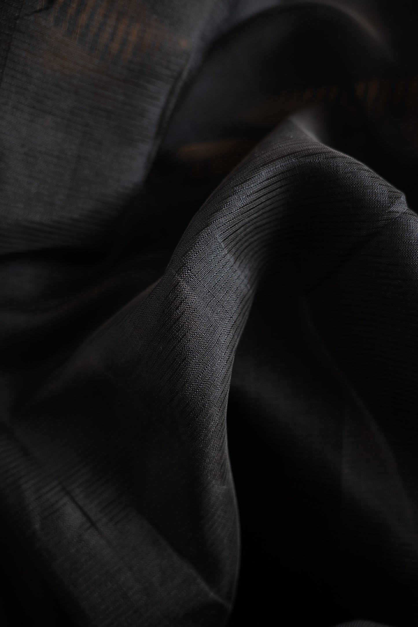 Black Plain Mangalagiri Silk Cotton with Zari Border Saree