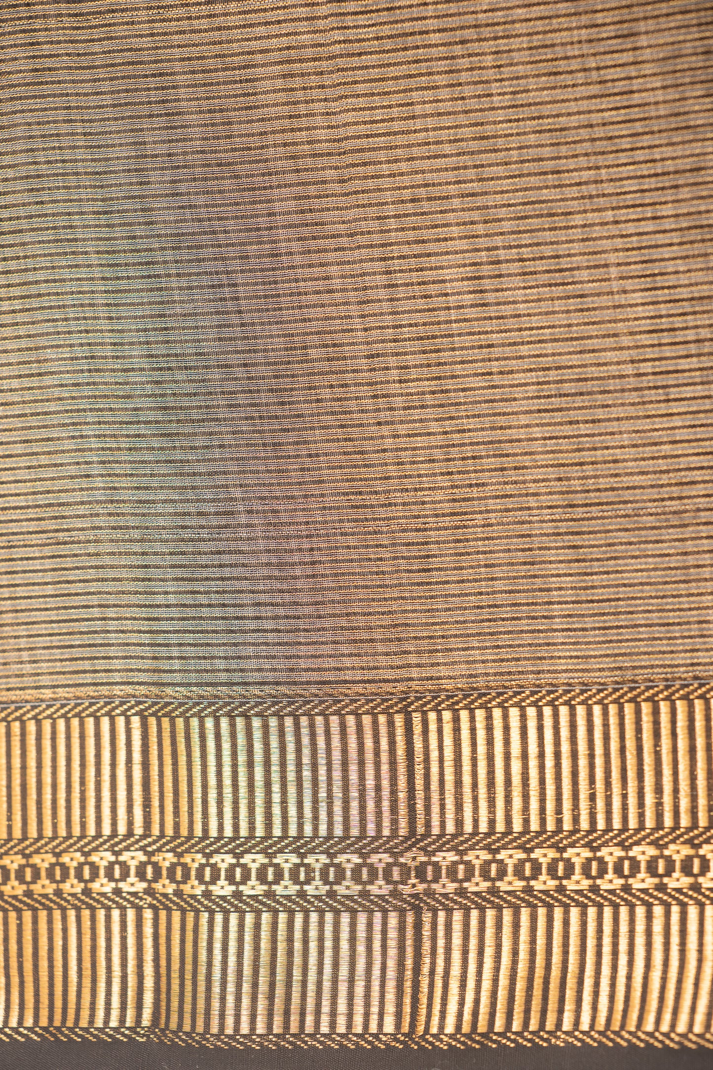 Beige Micro Check Silk Cotton with Geometric Zari Border Saree