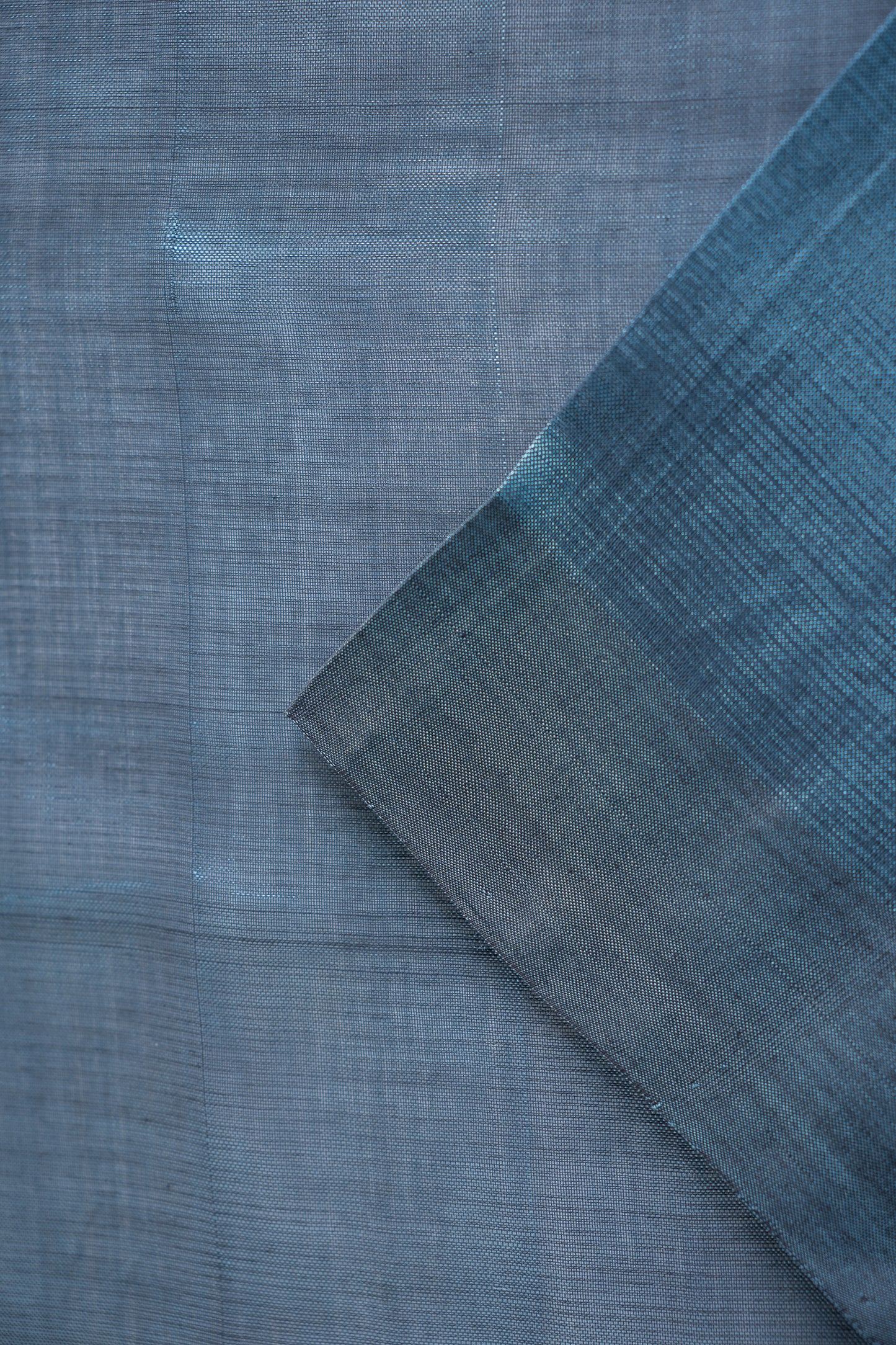 Steel Blue Plain Mangalagiri Silk Cotton Saree