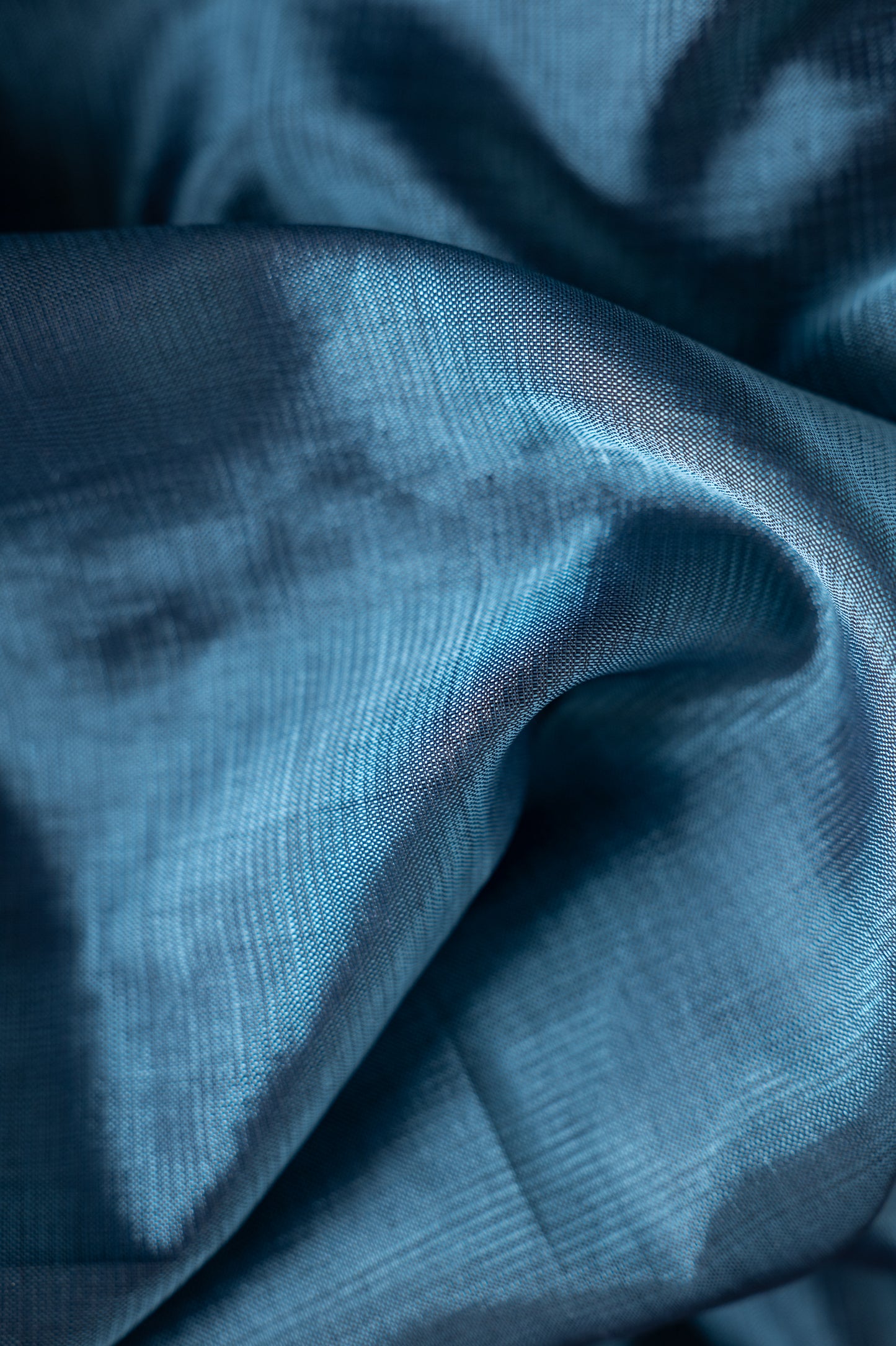 Steel Blue Plain Mangalagiri Silk Cotton Saree