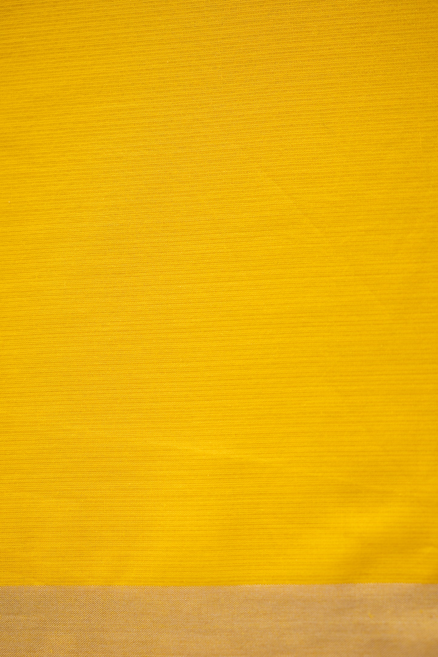 Bright Yellow Plain Mangalagiri Cotton with Silver Zari Border Saree