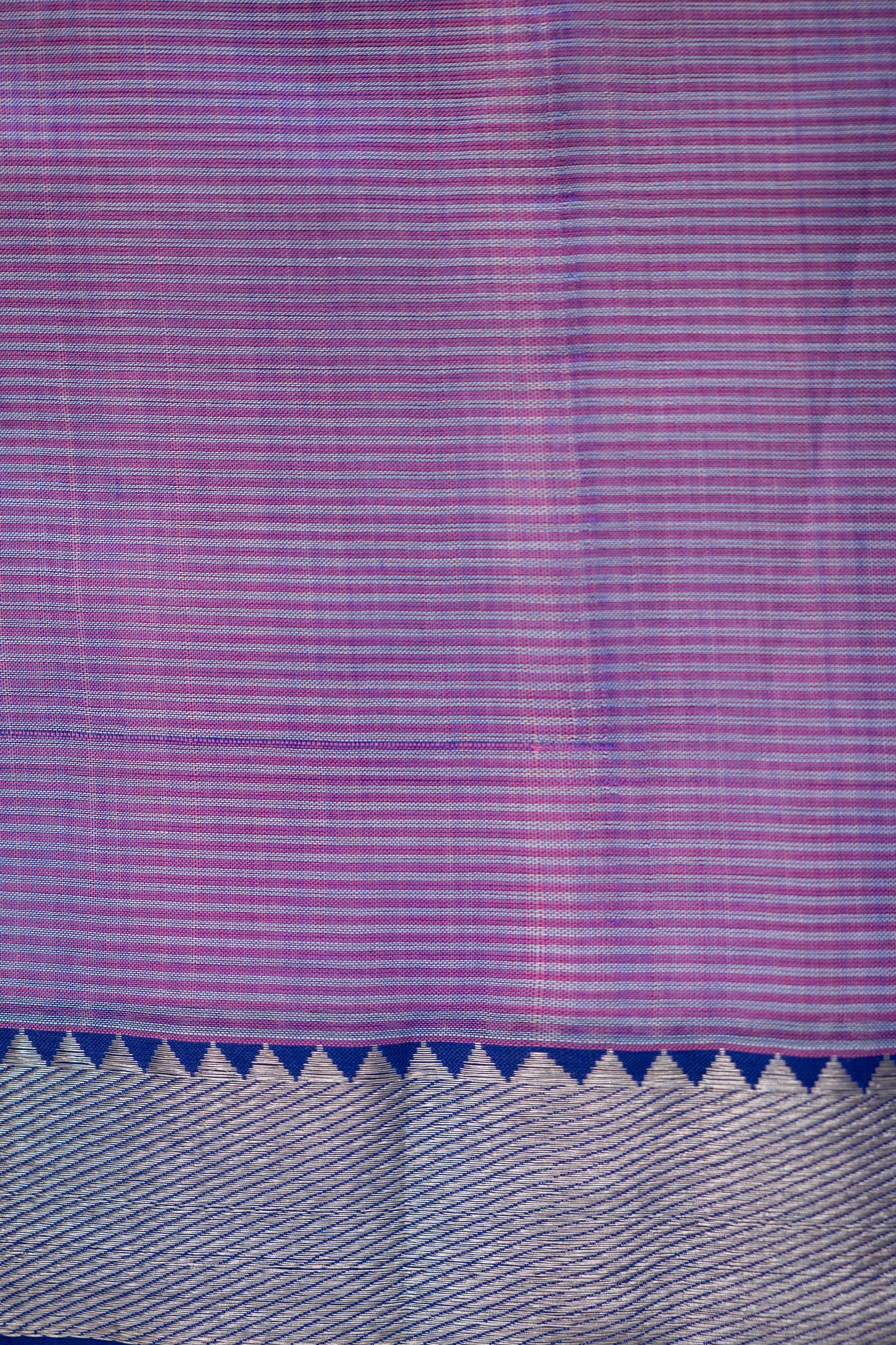 Baby Pink Mini Checks Maheswari Silk Cotton with Lavender Border