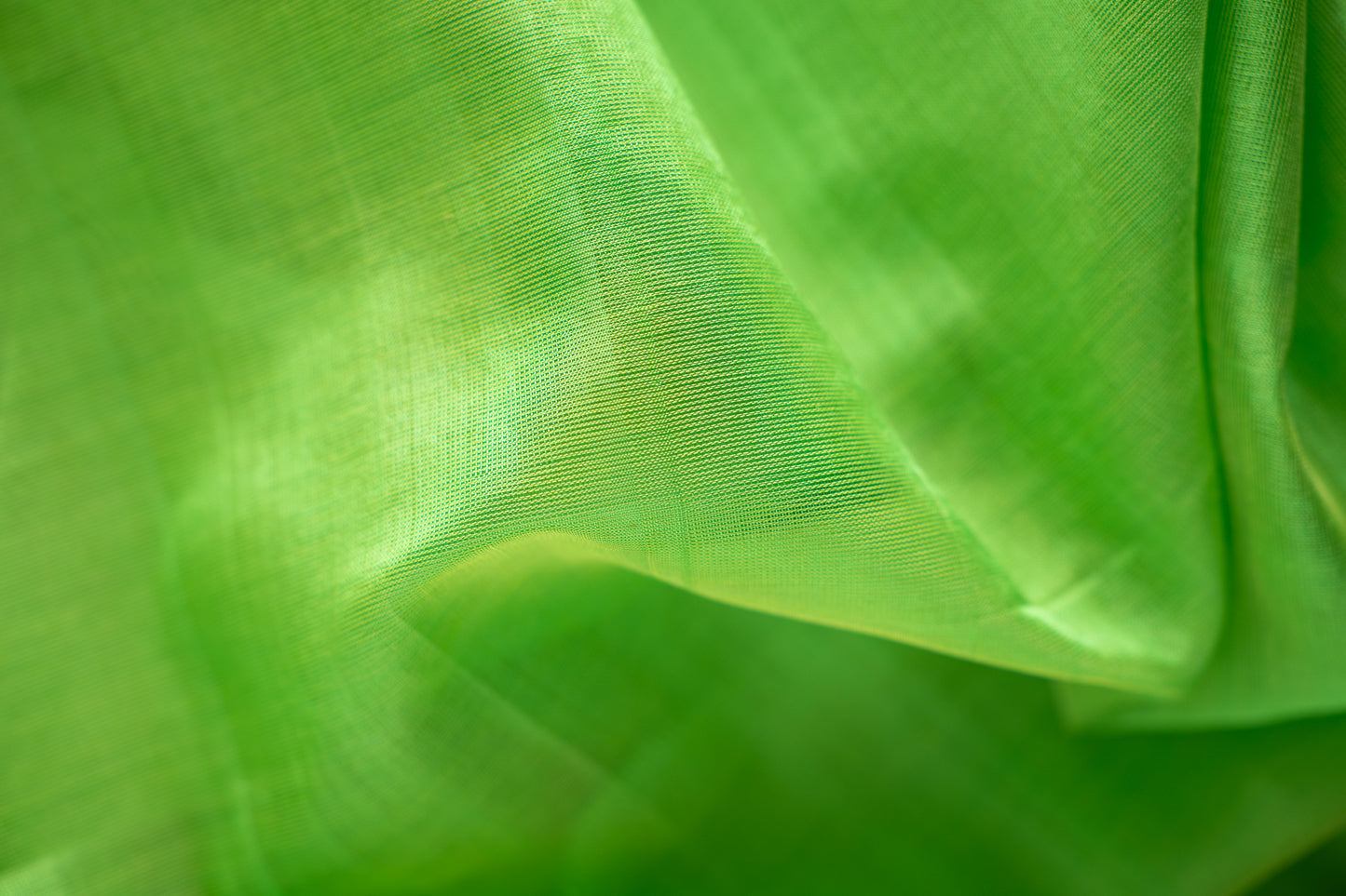 Flourescent Green Mangalagiri Silk Cotton with Pink Silver Zari Border Saree