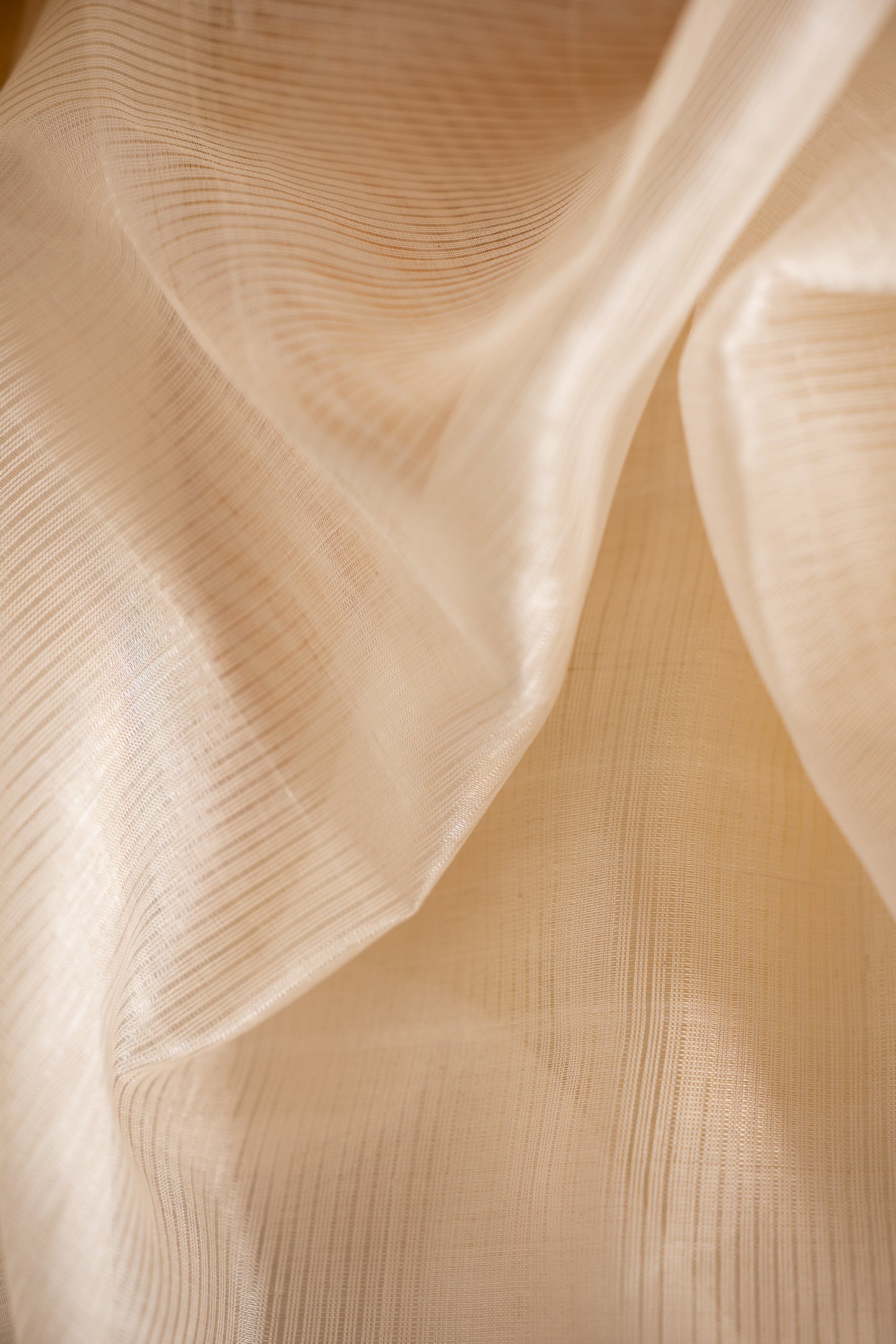 White and Yellow Plain Mangalagiri Silk Cotton with Zari Border Saree