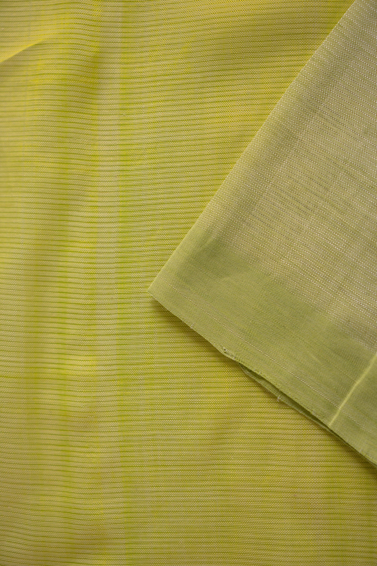 Off White Plain Mangalagiri Silk Cotton with Leaf Green  Border and Pallu Saree
