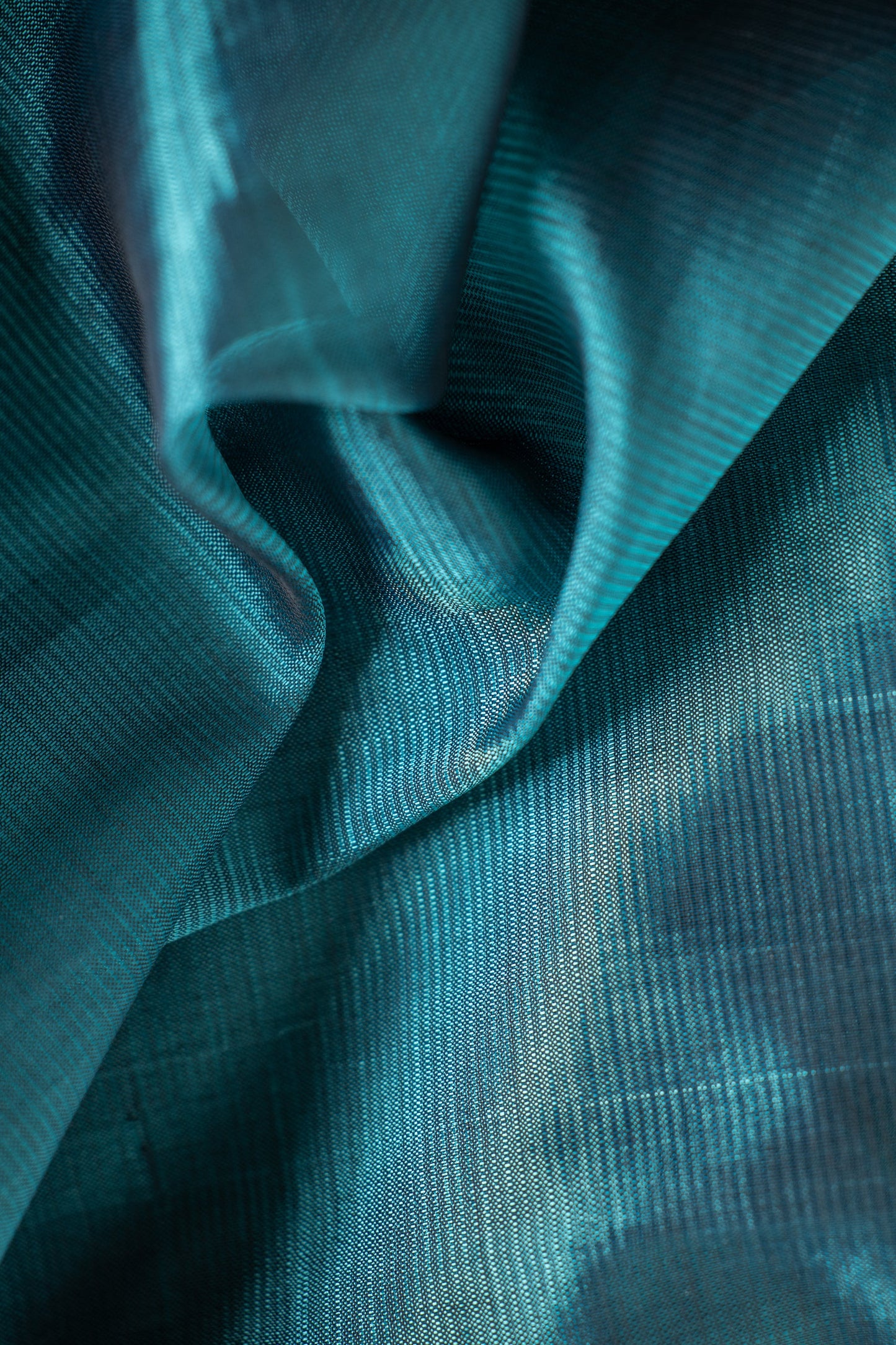 Teal Blue Mangalagiri Silk Cotton Saree with Self Border Saree