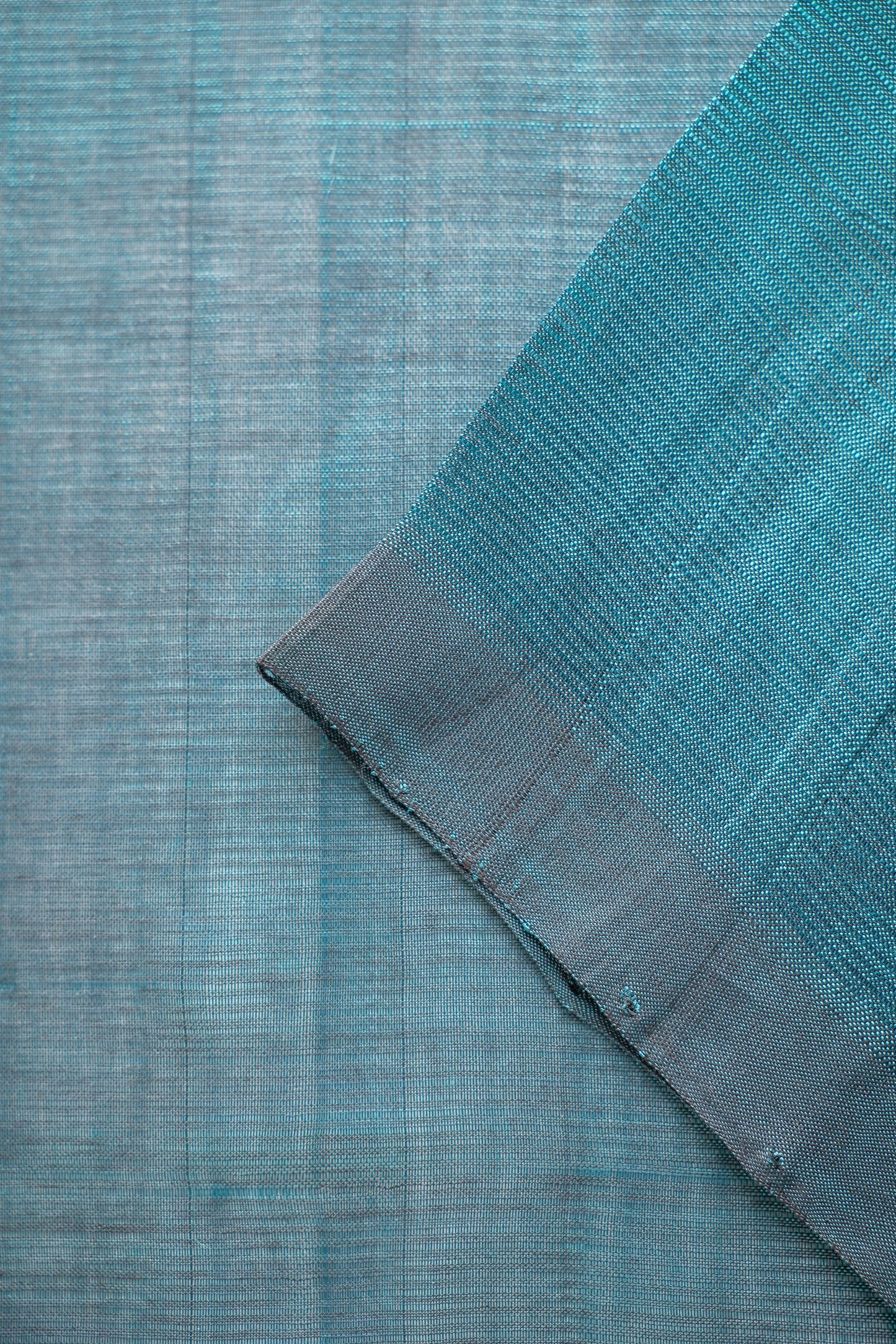 Teal Blue Mangalagiri Silk Cotton Saree with Self Border Saree